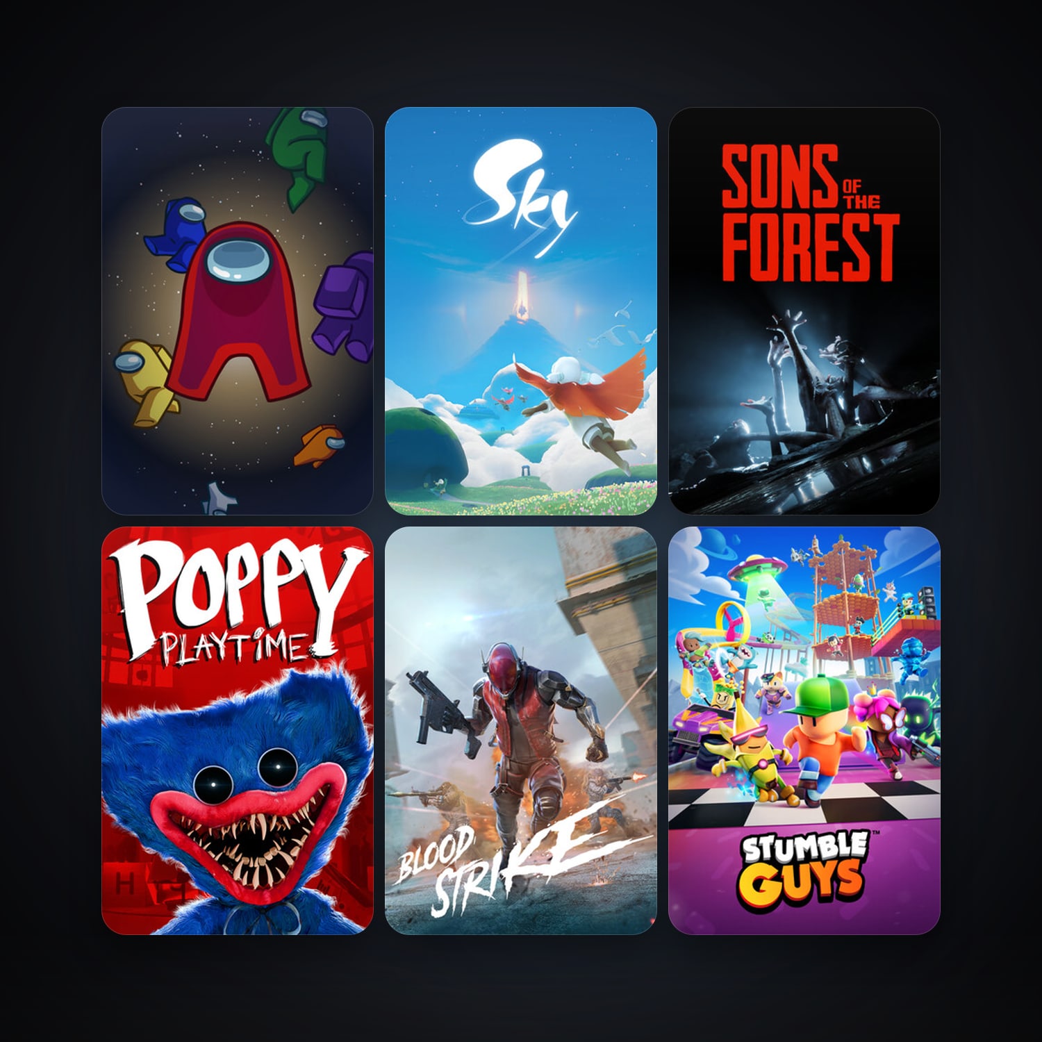 Among Us + Sons Of The Forest, 12 games, clean — HabibiAccounts