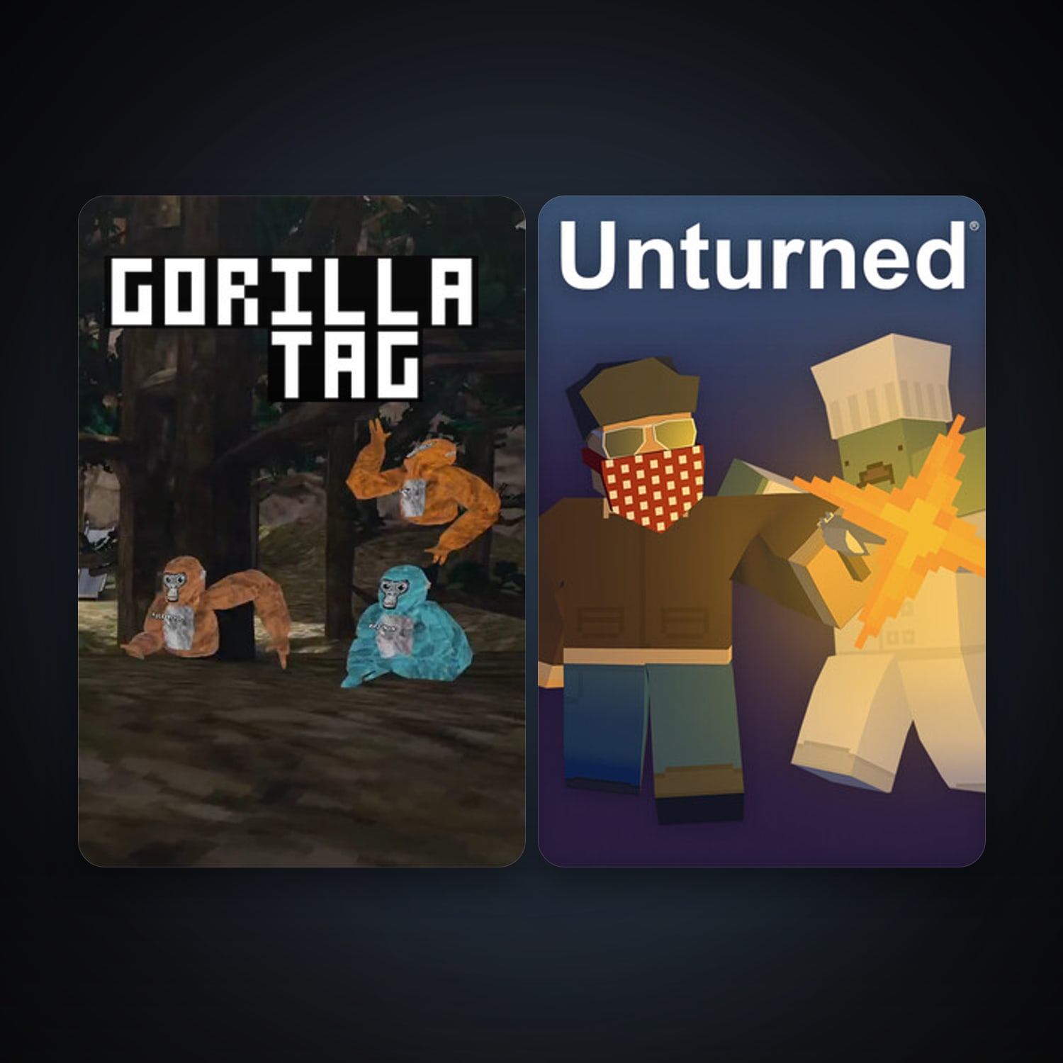 Unturned + Gorilla Tag, 4 games, clean — HabibiAccounts