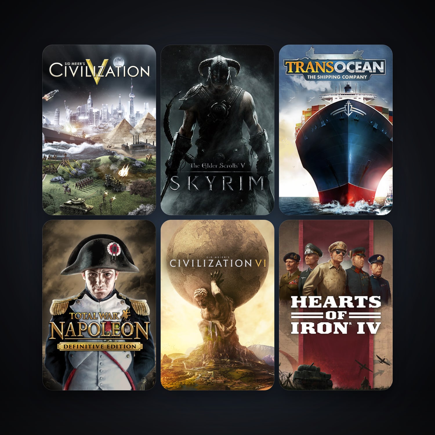 Sid Meier's Civilization V + Total War: NAPOLEON - Definitive Edition, 7 games, Steam 10, clean — HabibiAccounts