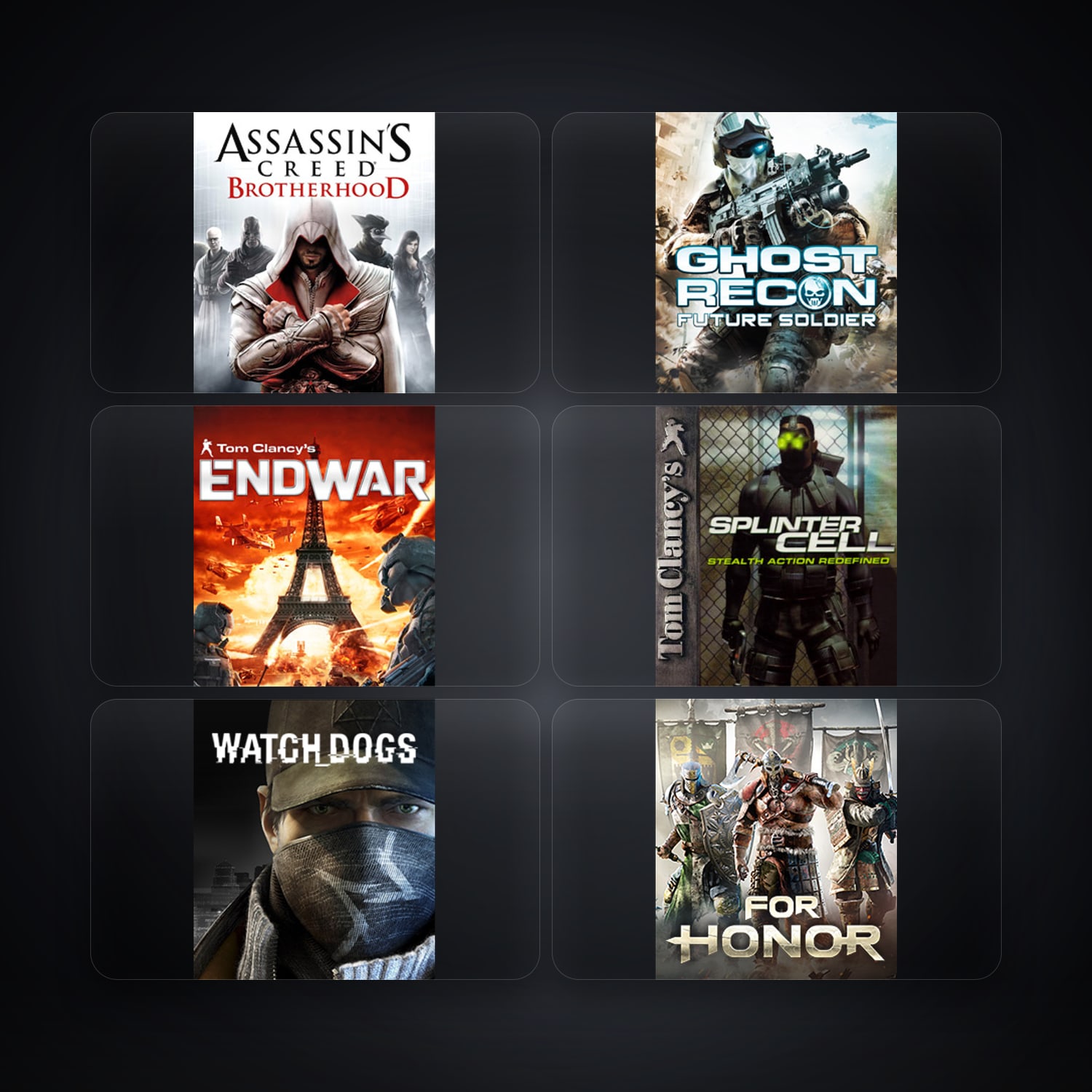 Ubisoft Assassin's Creed Brotherhood + Tom Clancy's Ghost Recon Future Soldier — US — 13 games — HabibiAccounts