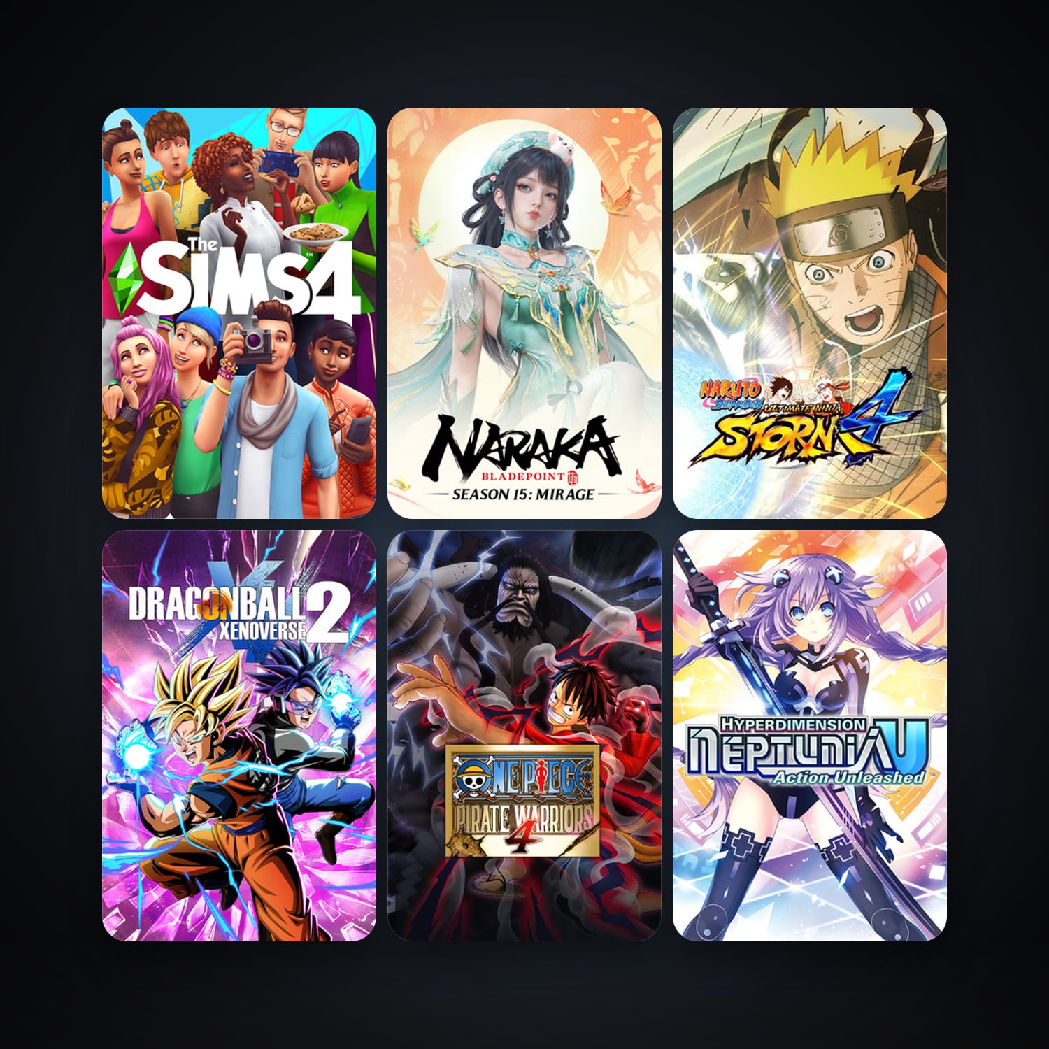 NARUTO SHIPPUDEN: Ultimate Ninja STORM 4 + Hyperdimension Neptunia U: Action Unleashed, 70 games, clean — HabibiAccounts