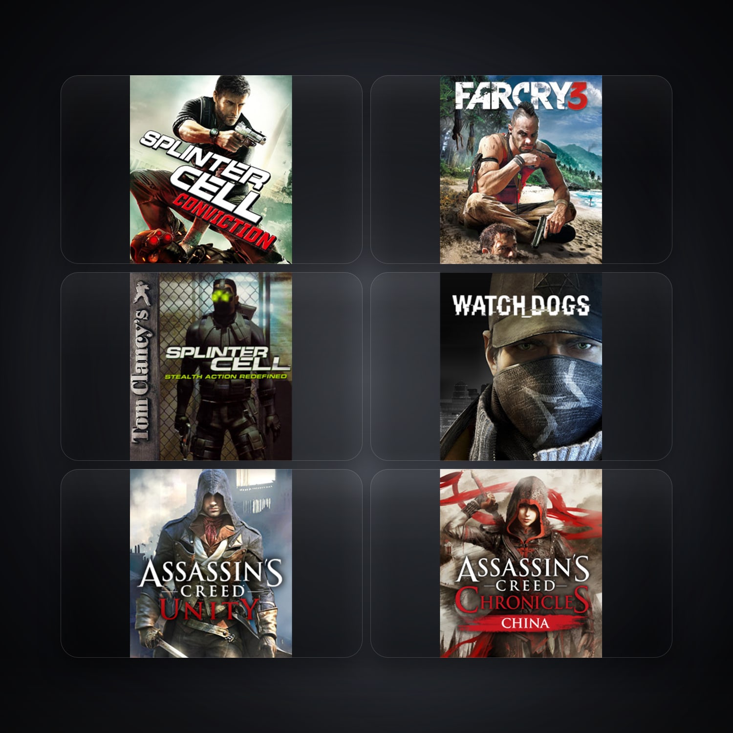 Ubisoft Tom Clancy's Splinter Cell Conviction + Far Cry 3 Deluxe Edition — MY — 12 games — HabibiAccounts