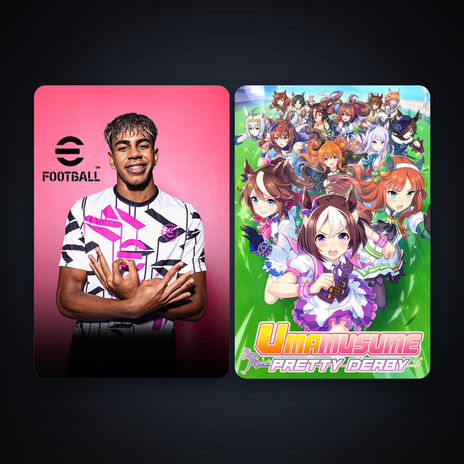 eFootball 2024 + Umamusume: Pretty Derby, 2 games, clean — HabibiAccounts