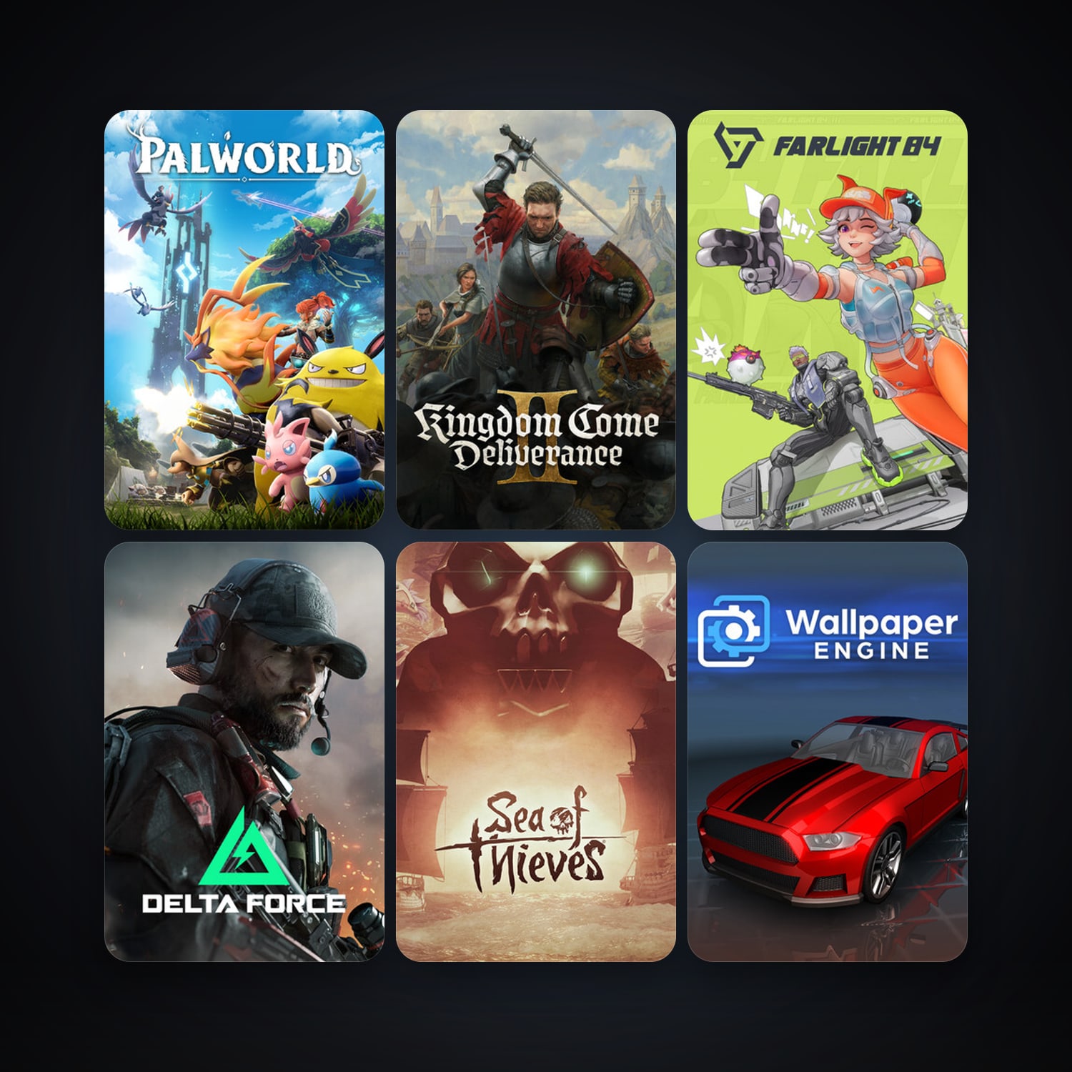 Wallpaper Engine + Sea of Thieves, 37 games, Steam 14, clean — HabibiAccounts