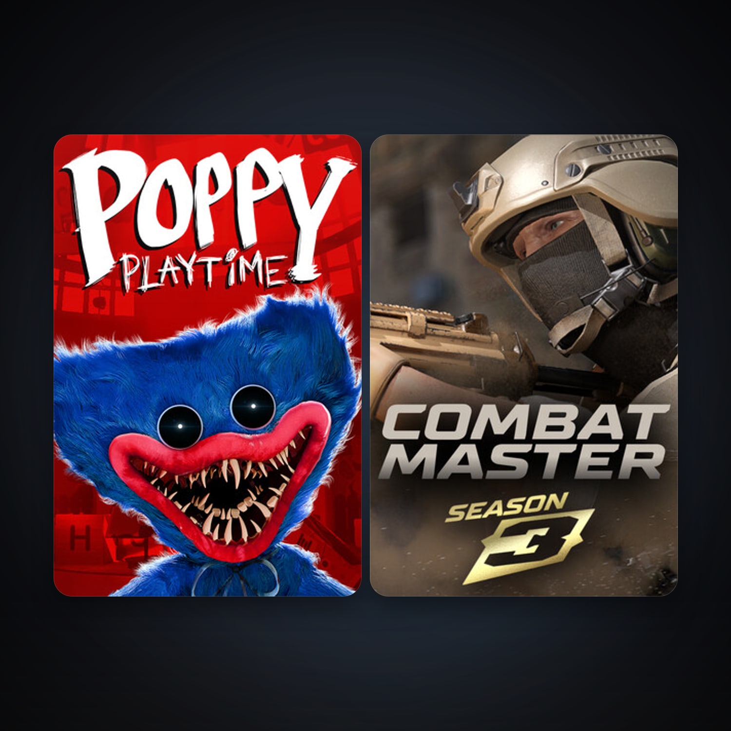 Poppy Playtime + Combat Master: Season 1, 3 games, clean — HabibiAccounts