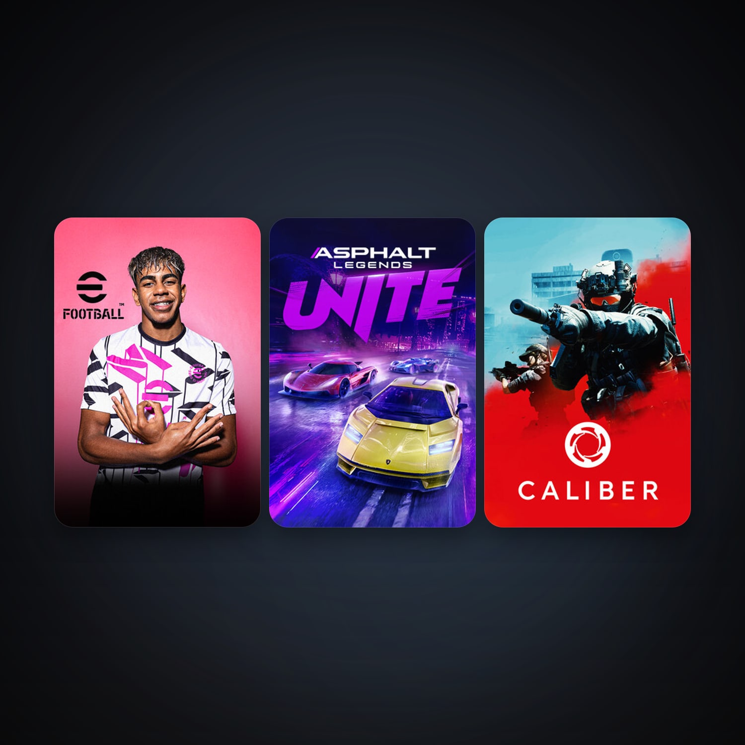 Caliber + eFootball 2024, 5 games, clean — HabibiAccounts