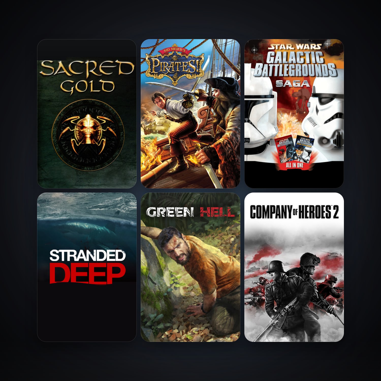 Sid Meier's Pirates! + Company of Heroes, 22 games, clean — HabibiAccounts