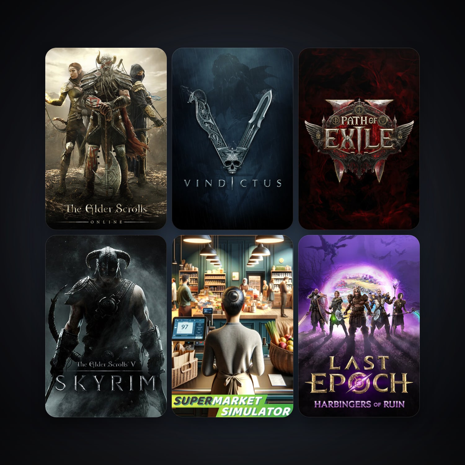 The Elder Scrolls V: Skyrim + Vindictus, 17 games, Steam 10, clean — HabibiAccounts