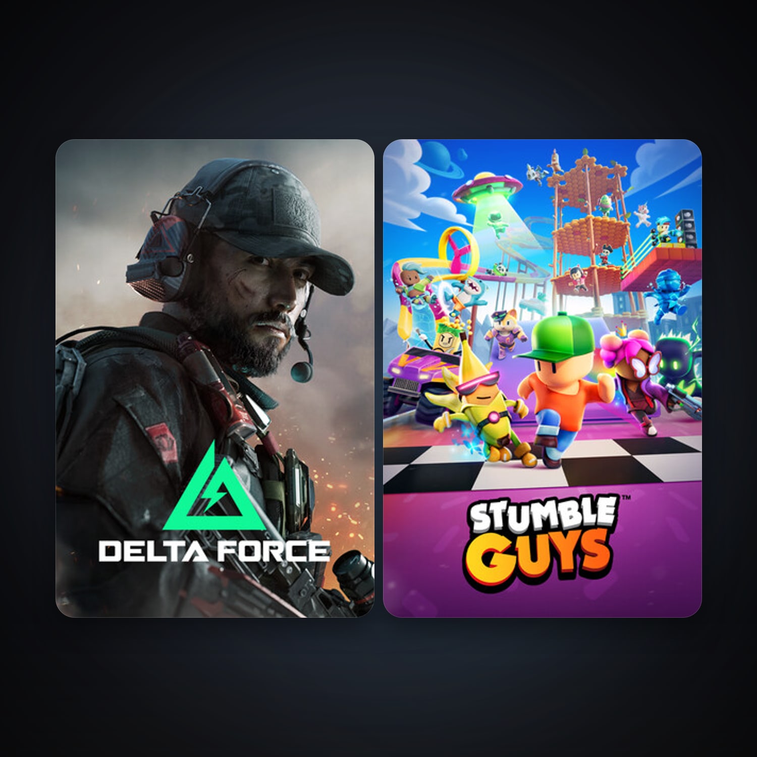 Stumble Guys + Delta Force: Hawk Ops, 3 games, clean — HabibiAccounts