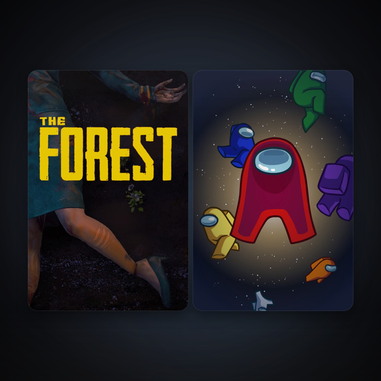 The Forest + Among Us, 4 games, clean — HabibiAccounts