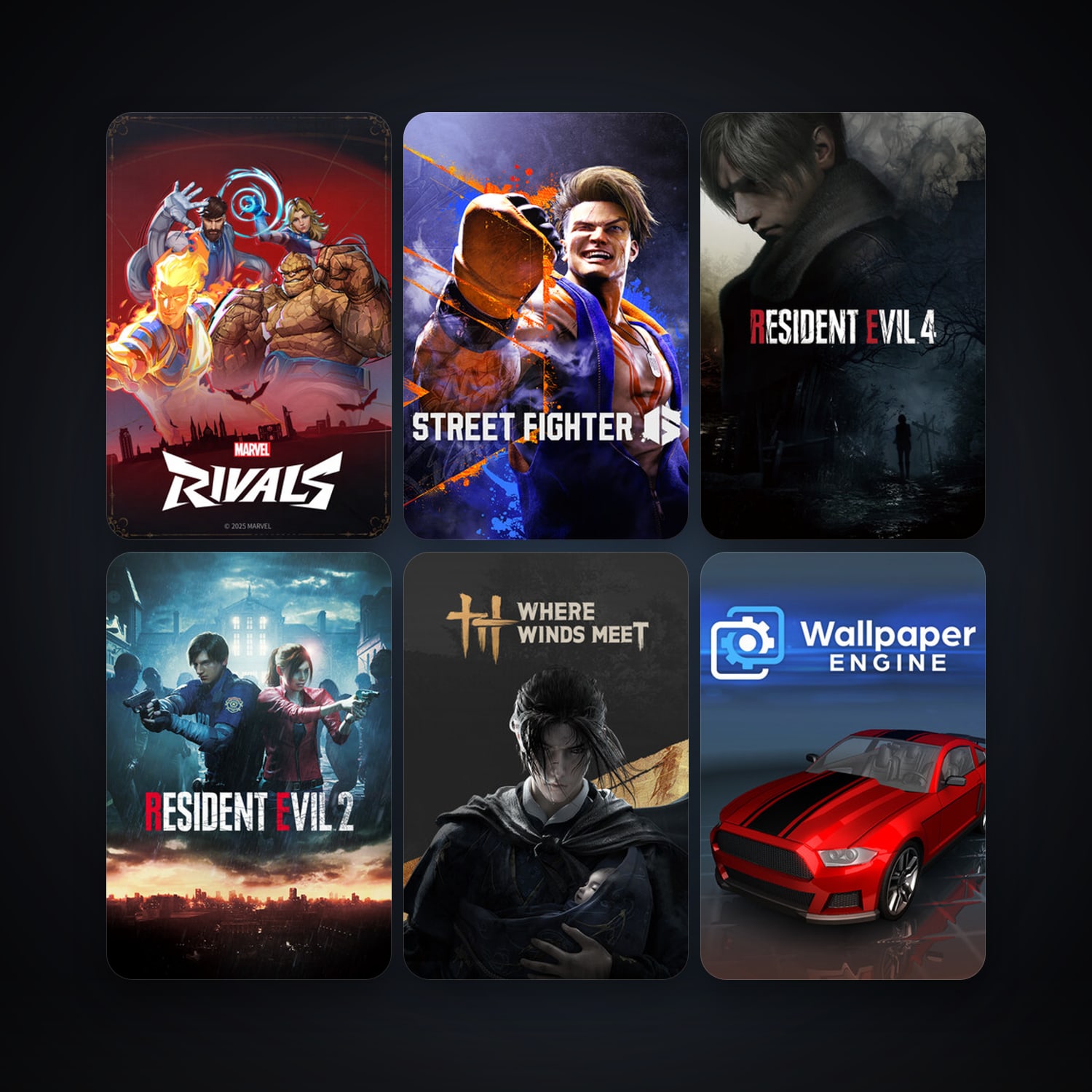 Wallpaper Engine + RESIDENT EVIL 2, 21 games, clean — HabibiAccounts