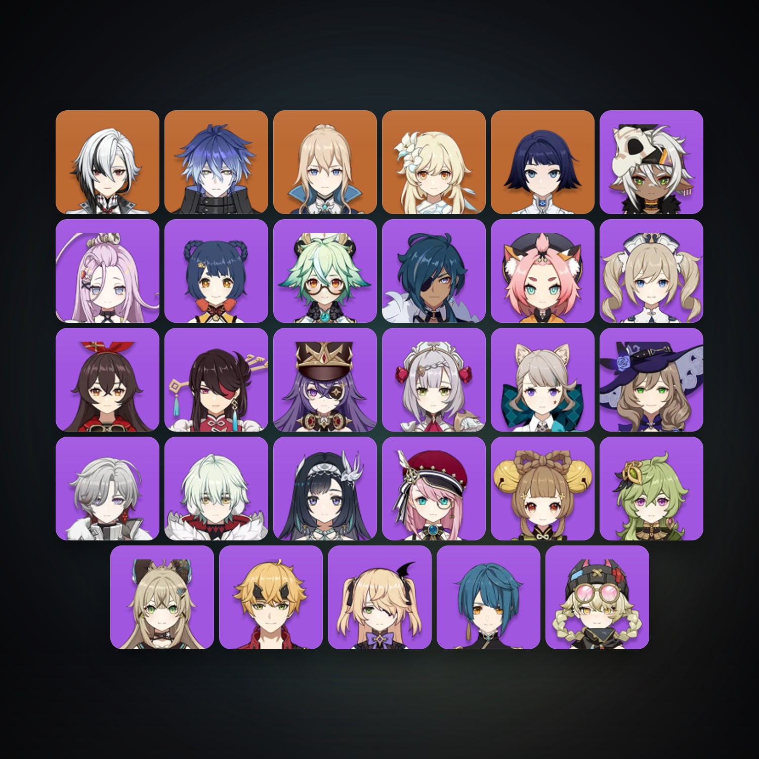 جينشن إمباكت | AR 50 | 29 شخصية | 3× 5★ — HabibiAccounts