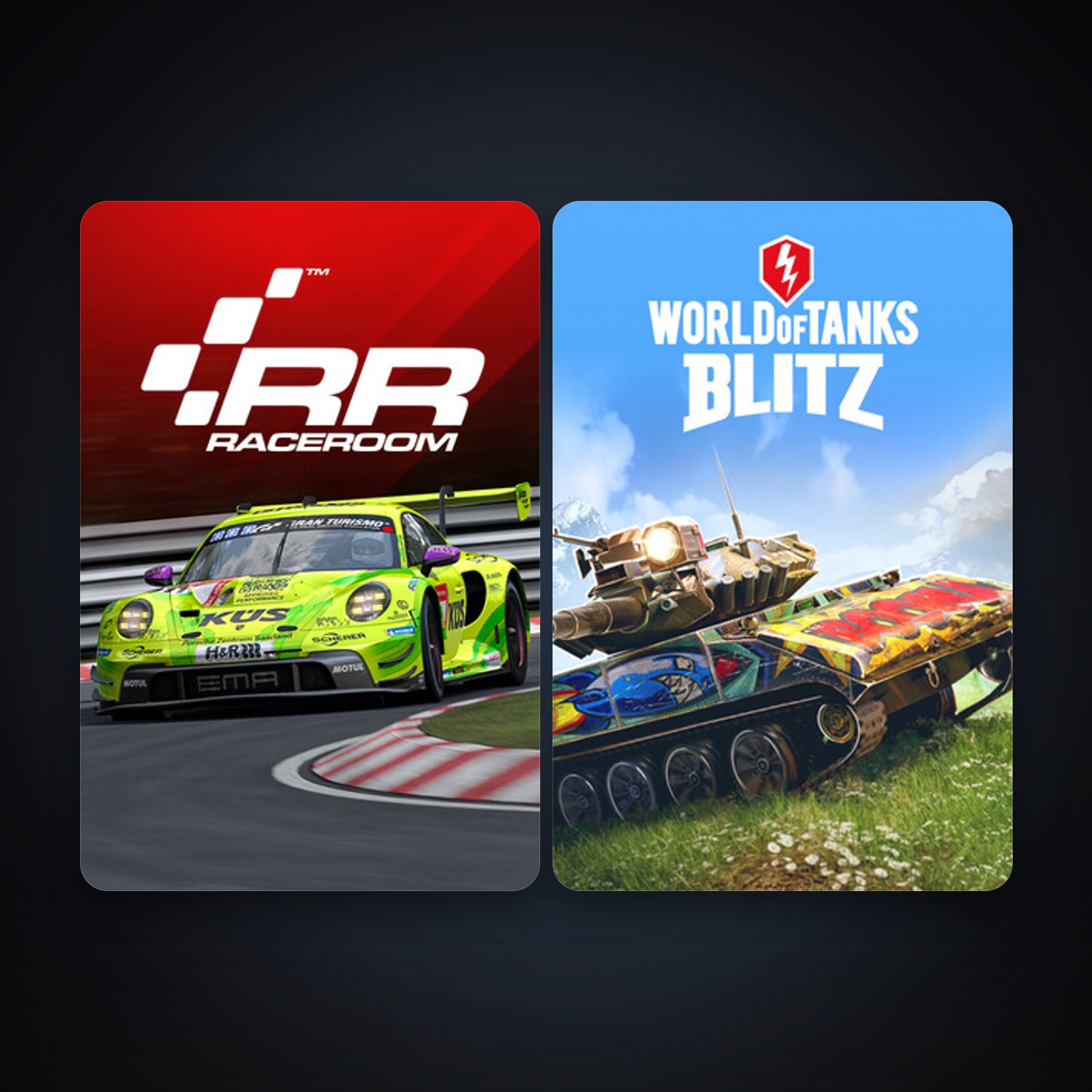 RaceRoom Racing Experience + World of Tanks Blitz, 10 games, clean — HabibiAccounts