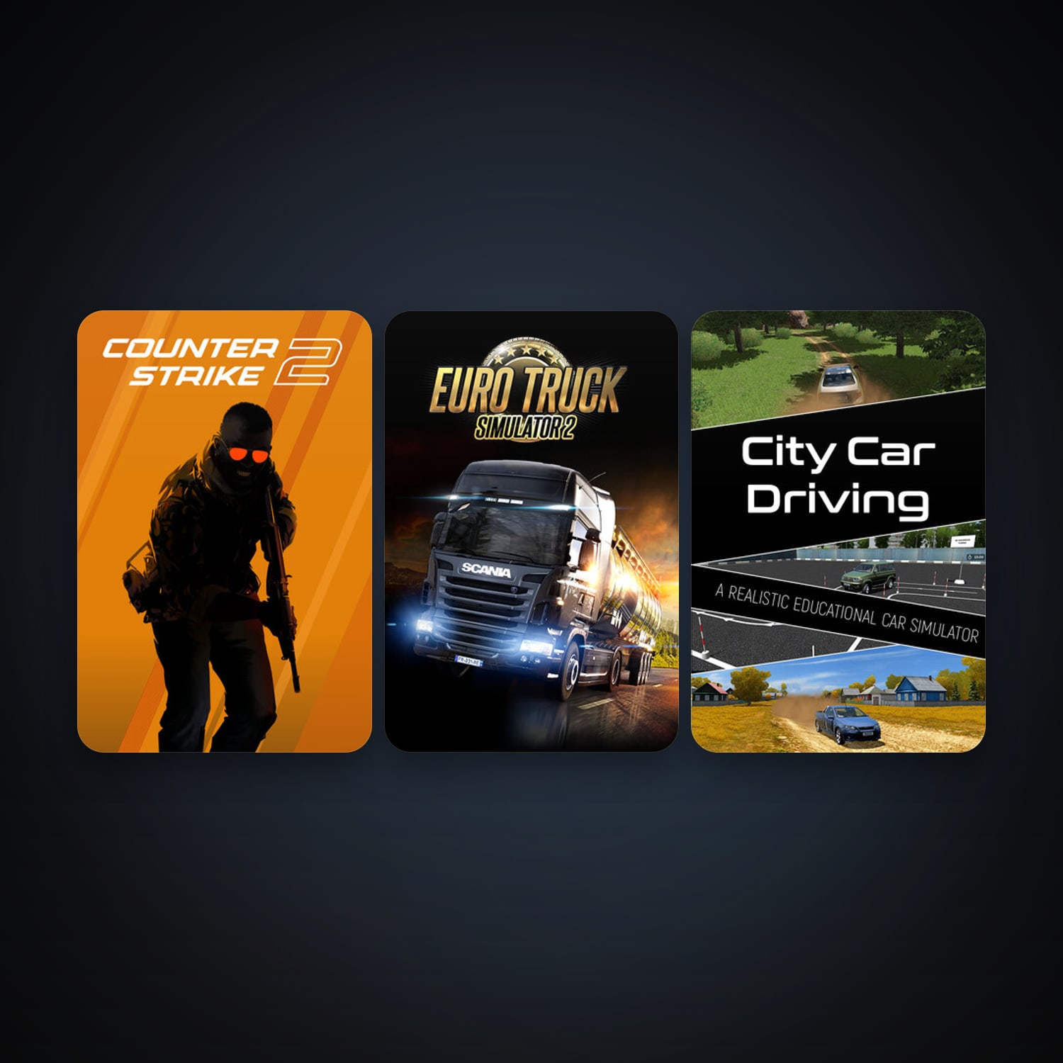 CS2 Prime + Euro Truck Simulator 2, 6 games, clean — HabibiAccounts