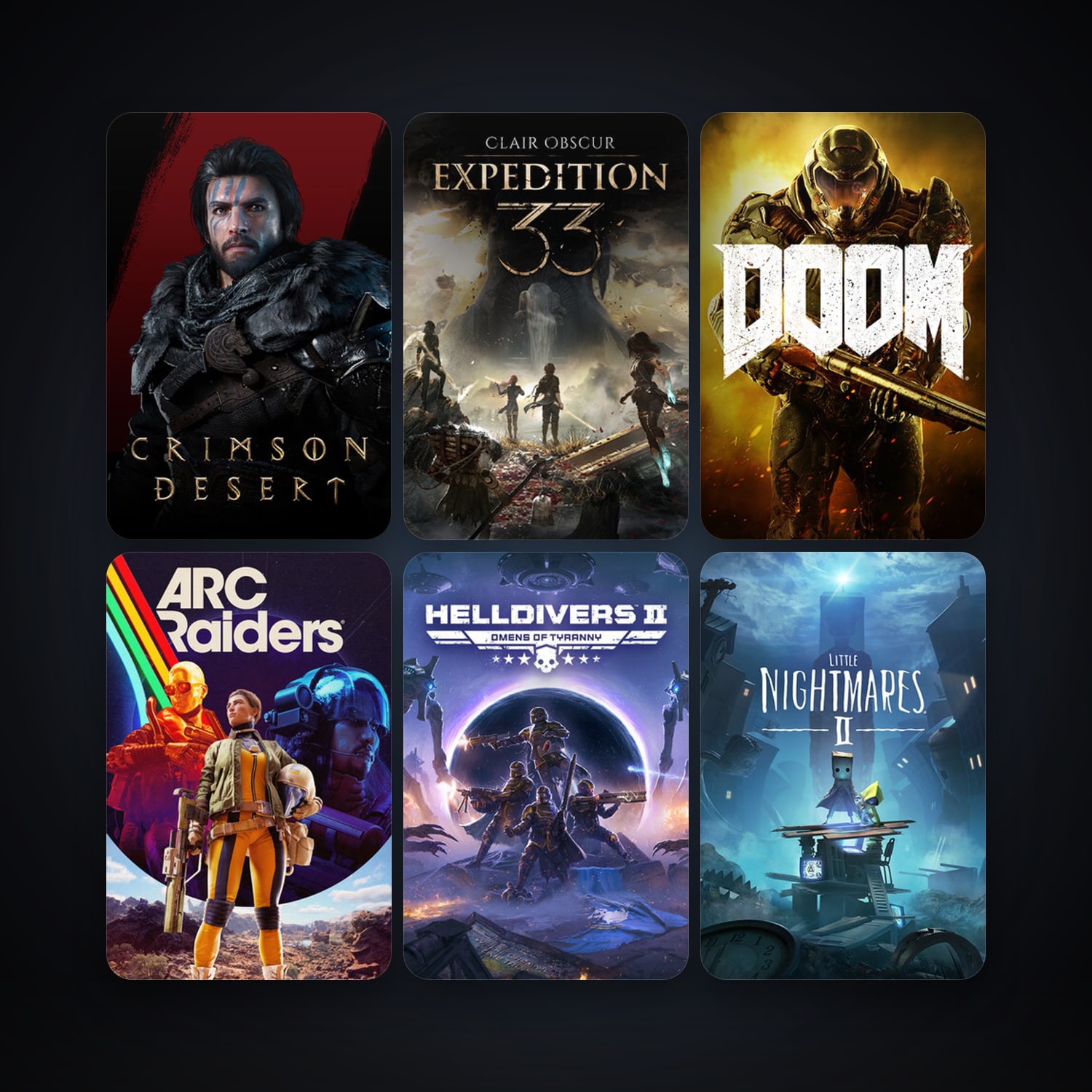 DOOM + HELLDIVERS 2, 13 games, clean — HabibiAccounts