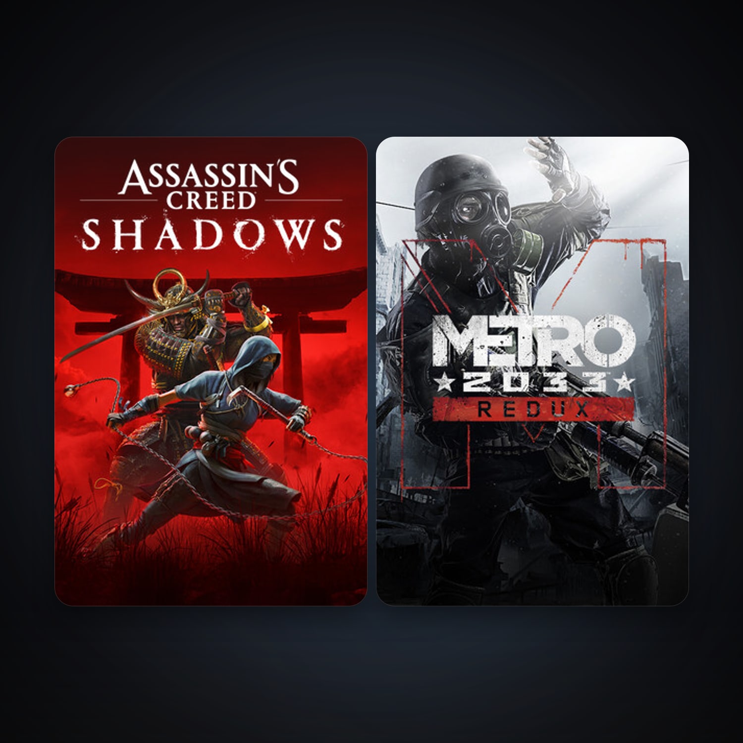 Metro 2033 Redux + Assassin’s Creed Shadows, 2 games, clean — HabibiAccounts