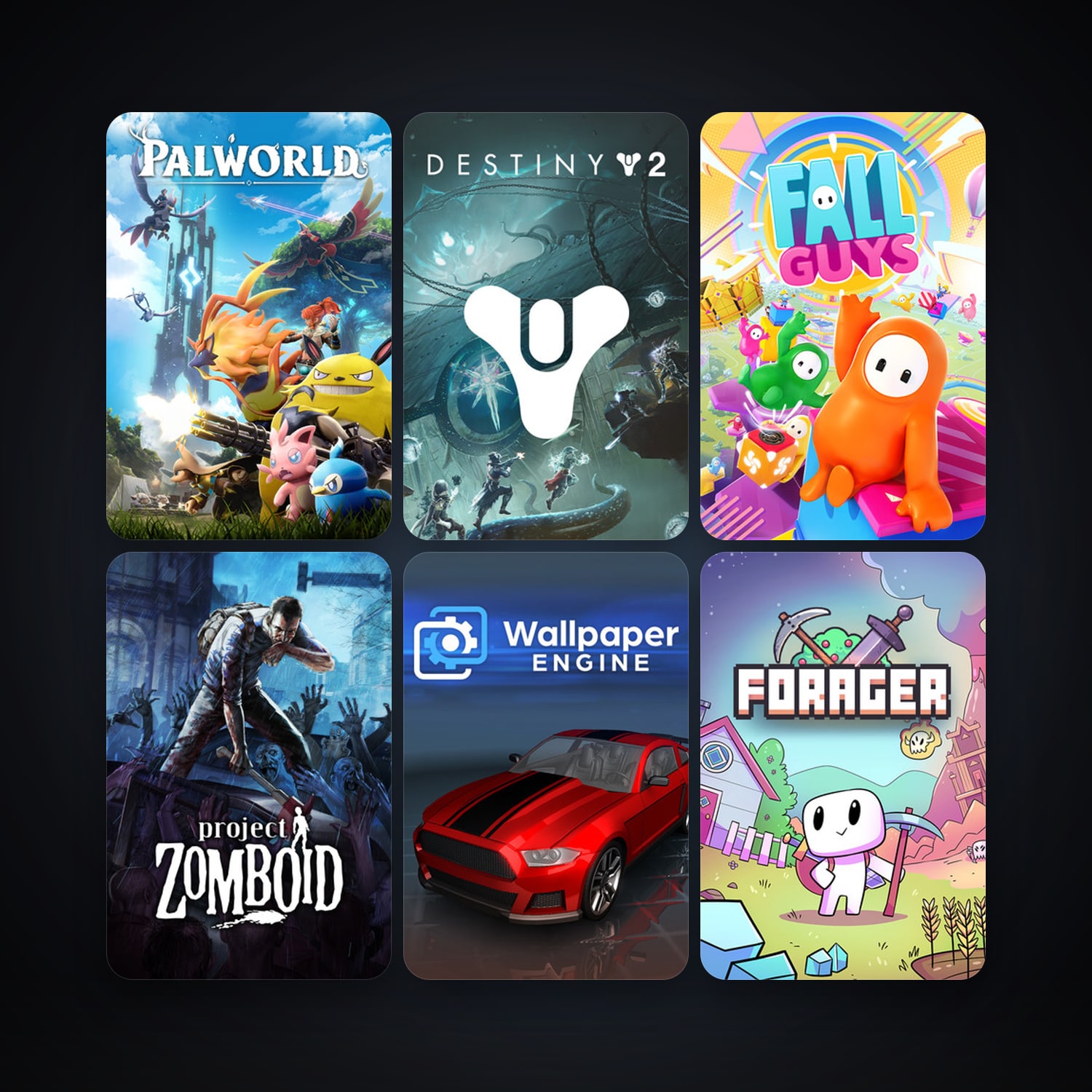 Project Zomboid + The Forest, 39 games, Steam 10, clean — HabibiAccounts