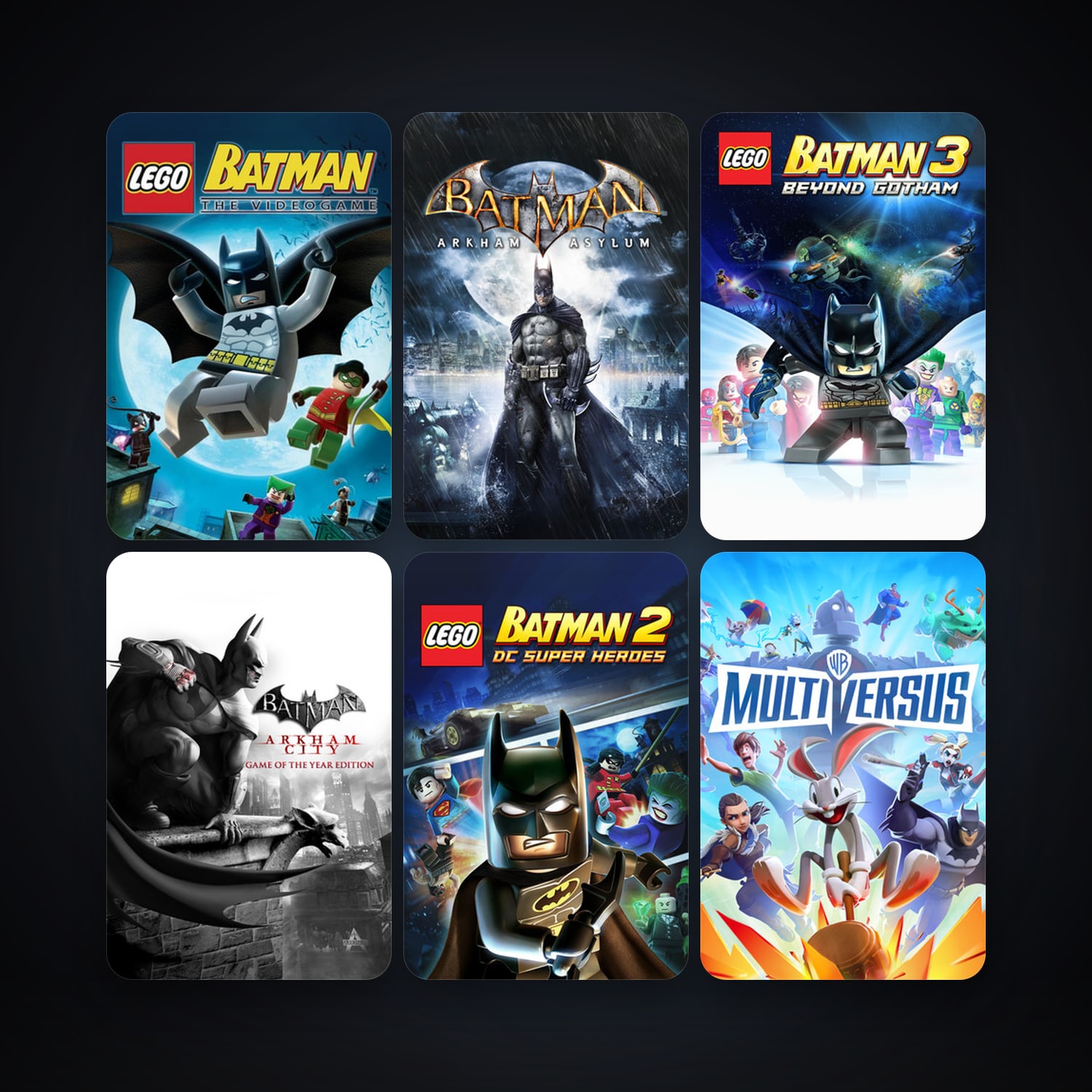 LEGO Batman: The Videogame + Batman: Arkham Asylum Game of the Year Edition, 8 games, clean — HabibiAccounts