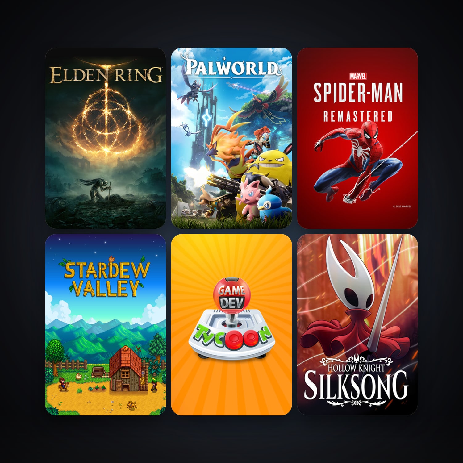Game Dev Tycoon + Hollow Knight, 46 games, clean — HabibiAccounts