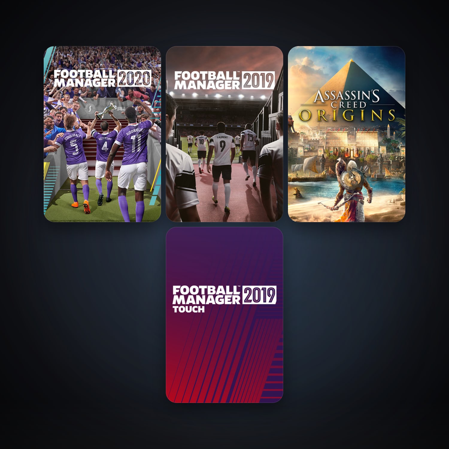Assassin's Creed Origins + Football Manager 2019, 5 games, clean — HabibiAccounts