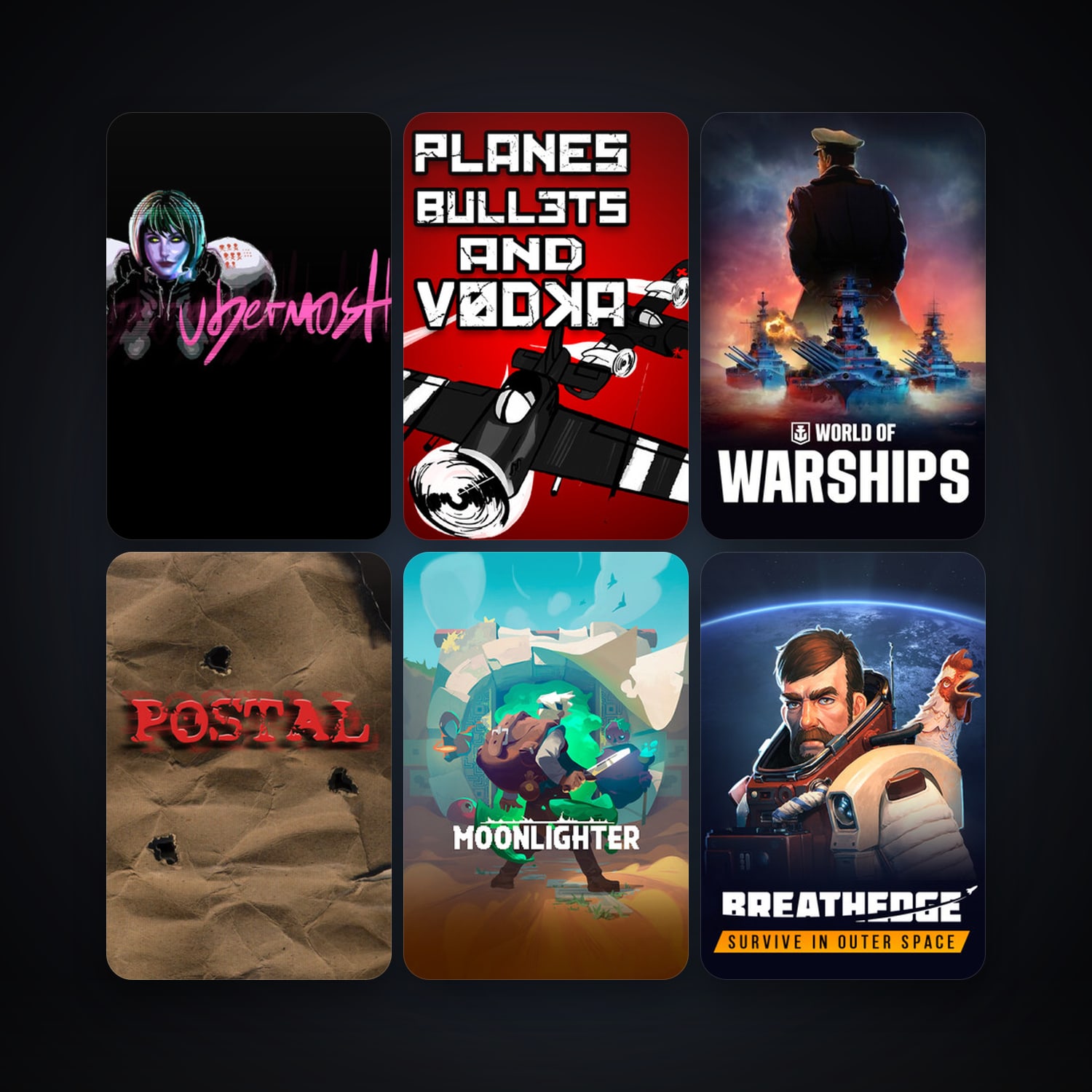 POSTAL + UBERMOSH, 40 games, Steam 10, clean — HabibiAccounts