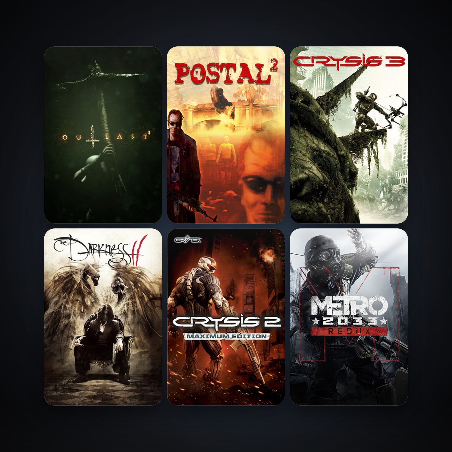 The Darkness II + Crysis 2 - Maximum Edition, 63 games, clean — HabibiAccounts