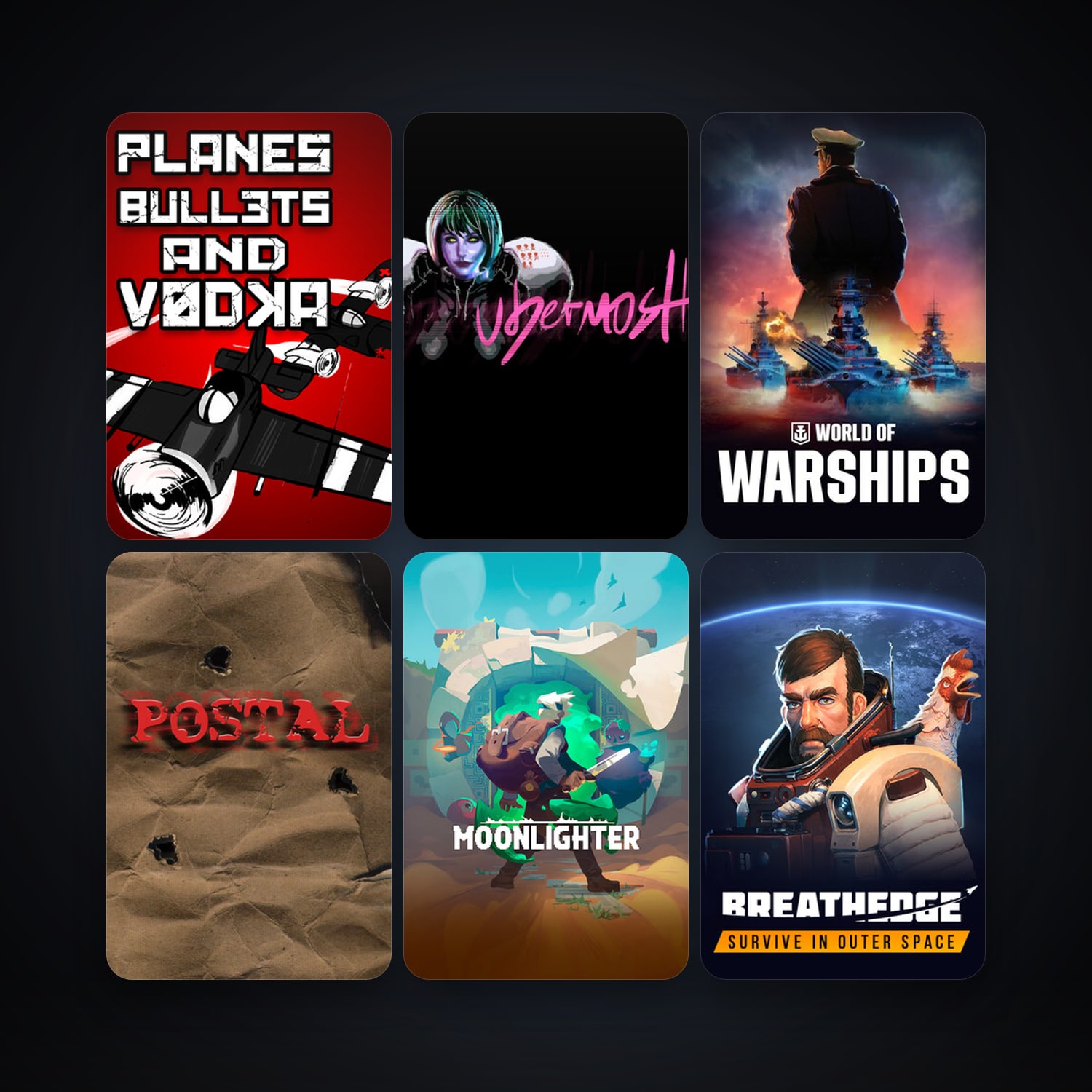 POSTAL + UBERMOSH, 40 games, Steam 10, clean — HabibiAccounts