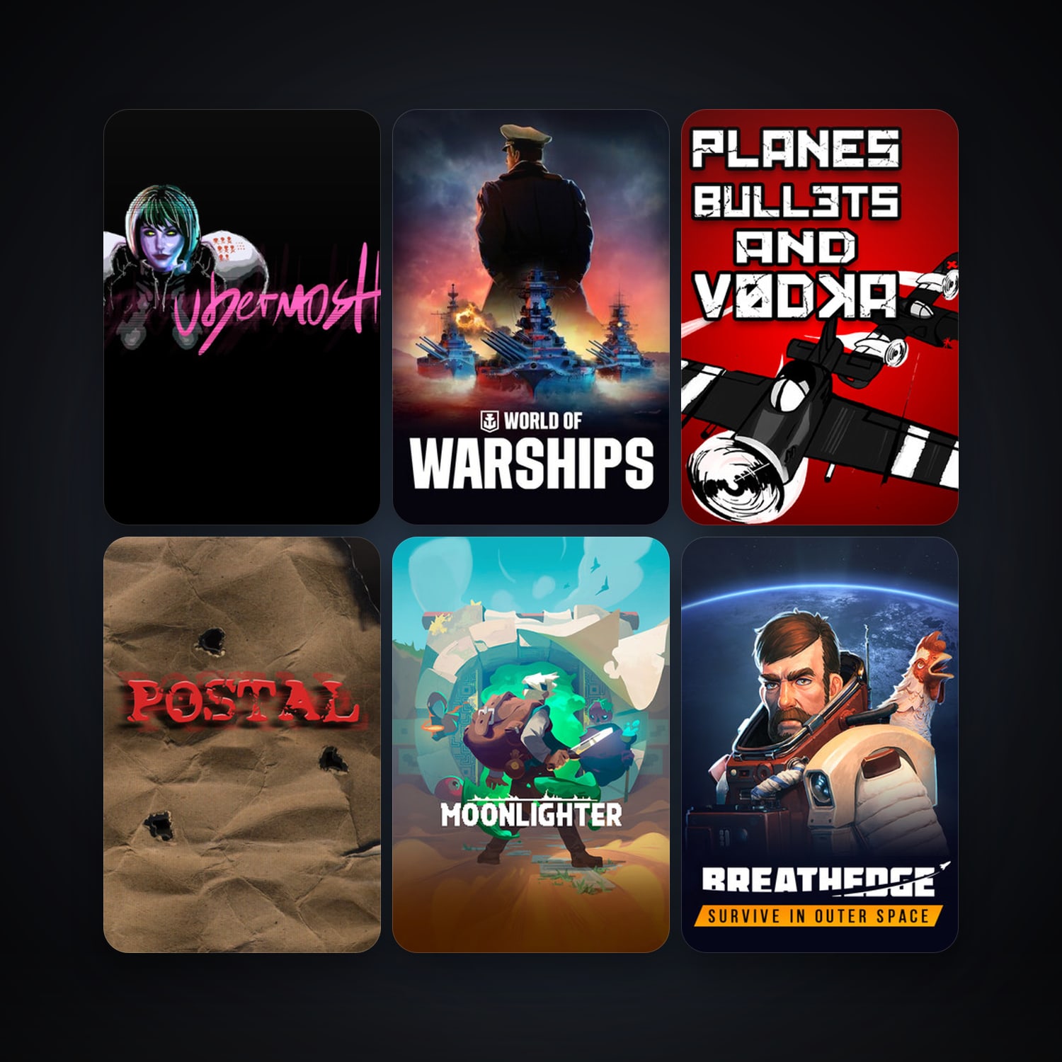 POSTAL + UBERMOSH, 40 games, Steam 10, clean — HabibiAccounts