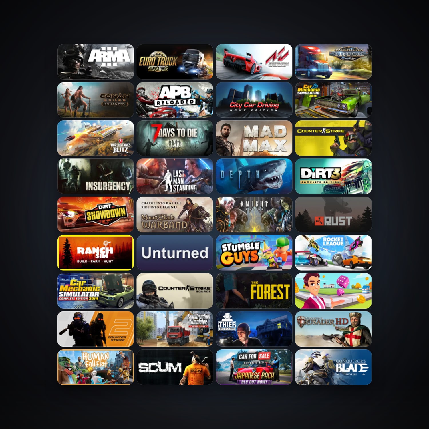 Arma 3 + APB Reloaded, 208 games, Steam 39, clean — HabibiAccounts