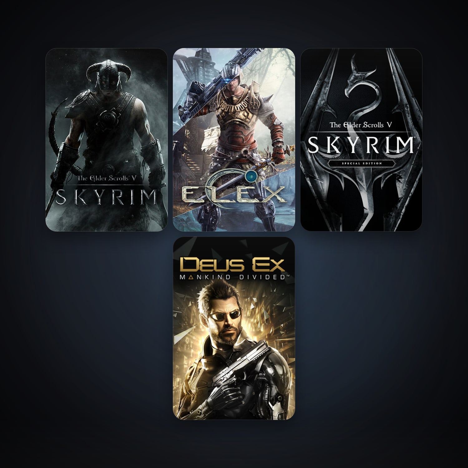 The Elder Scrolls V: Skyrim + Deus Ex: Mankind Divided, 8 games, clean — HabibiAccounts