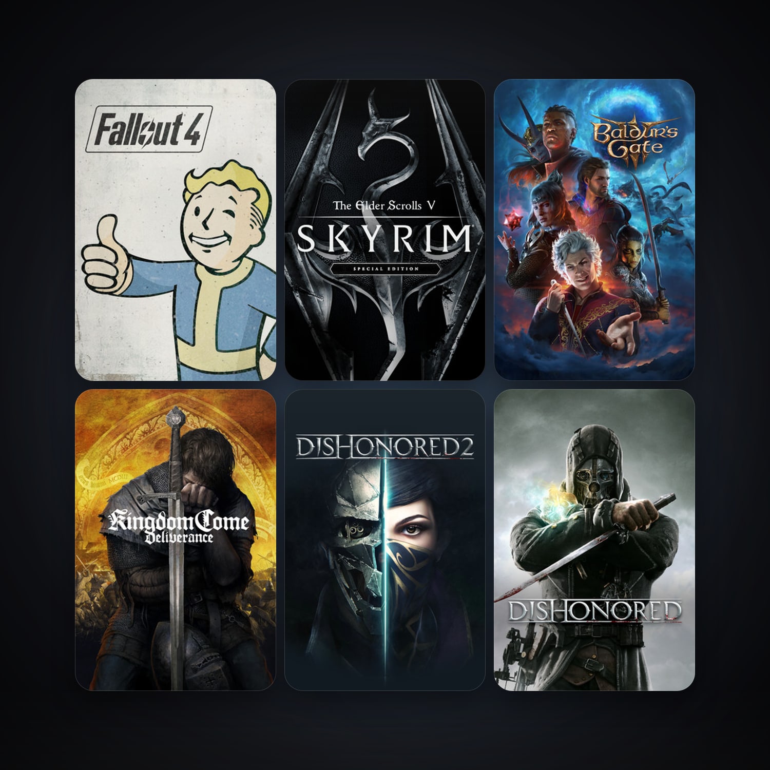 Dishonored + Fallout 4, 25 games, clean — HabibiAccounts