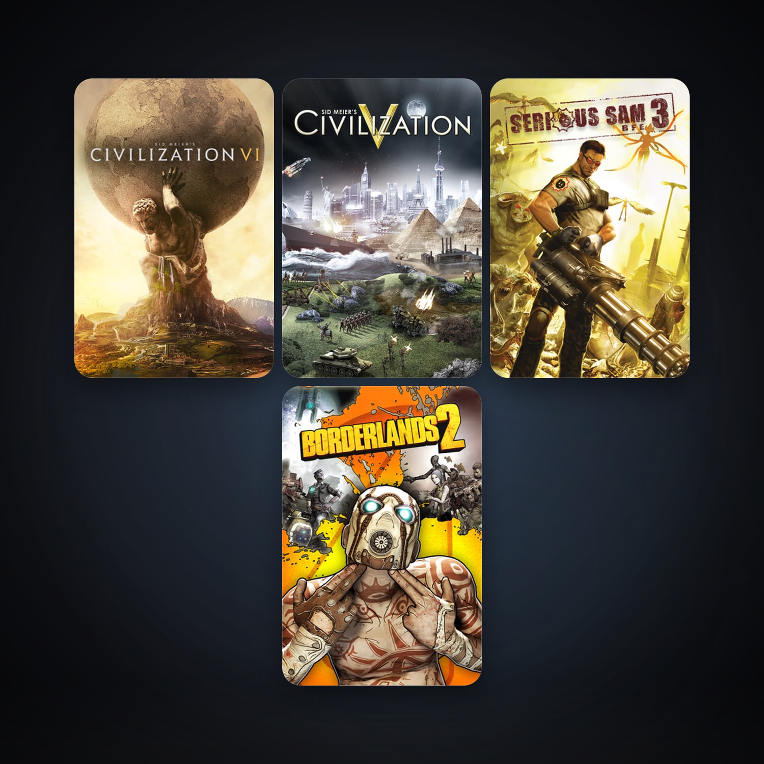Sid Meier's Civilization V + Serious Sam 3: BFE, 7 games, clean — HabibiAccounts