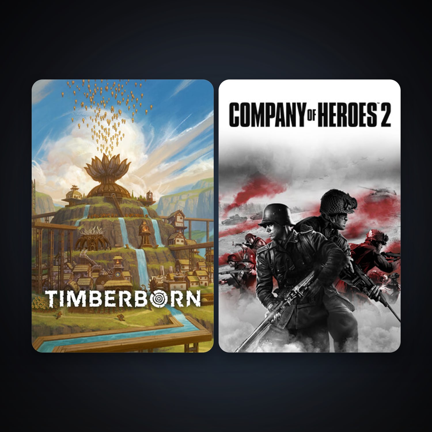 Company of Heroes 2 + Timberborn, 3 games, clean — HabibiAccounts
