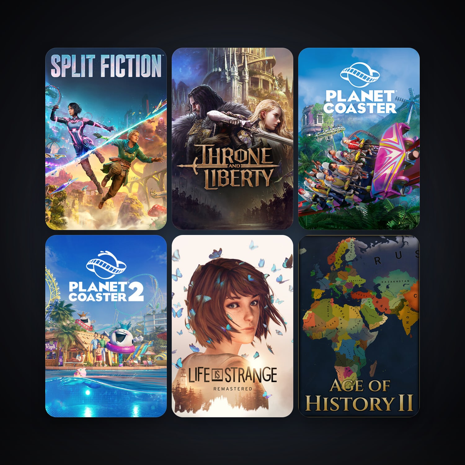 Planet Coaster + Age of History II, 42 games, Steam 13, clean — HabibiAccounts