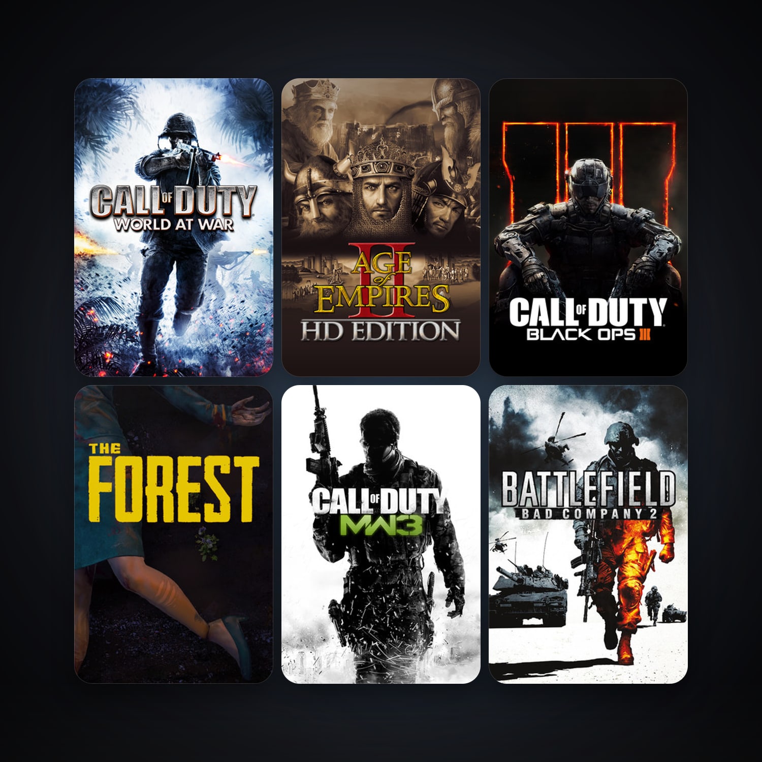 Call of Duty: World at War + Battlefield: Bad Company 2, 21 games, clean — HabibiAccounts