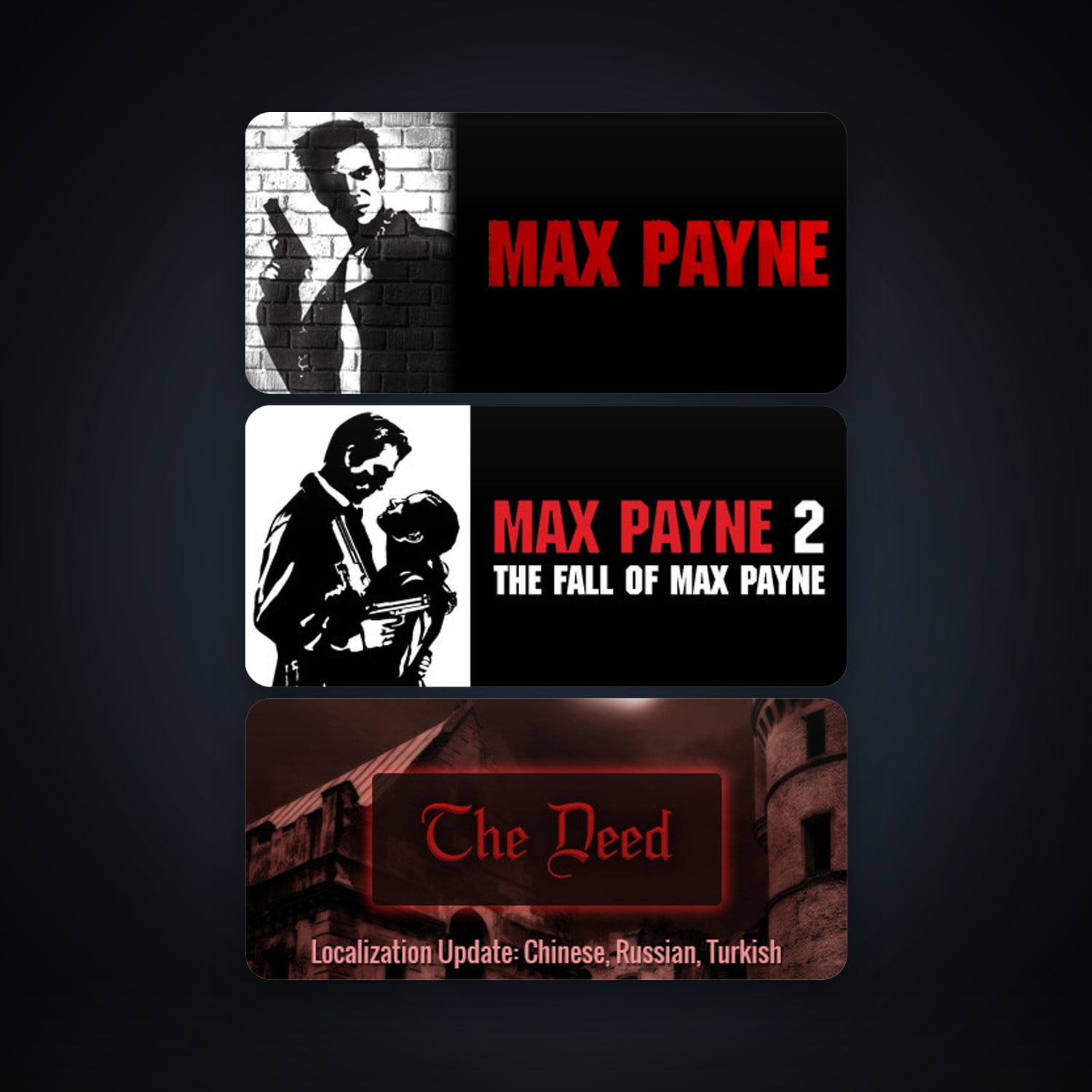 Max Payne + Max Payne 2: The Fall of Max Payne, 9 games, clean — HabibiAccounts