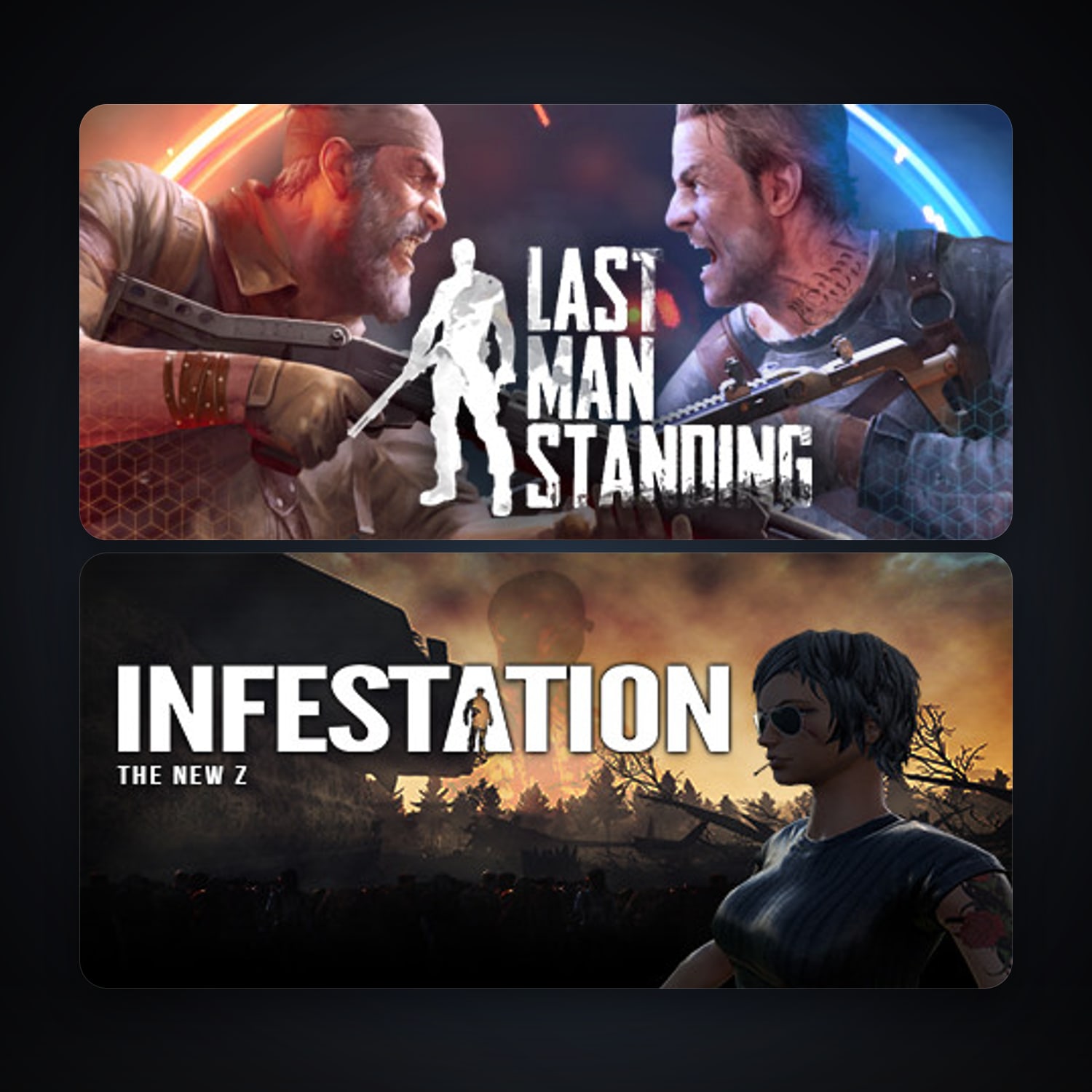 Last Man Standing + Infestation: The New Z, 2 games, clean — HabibiAccounts
