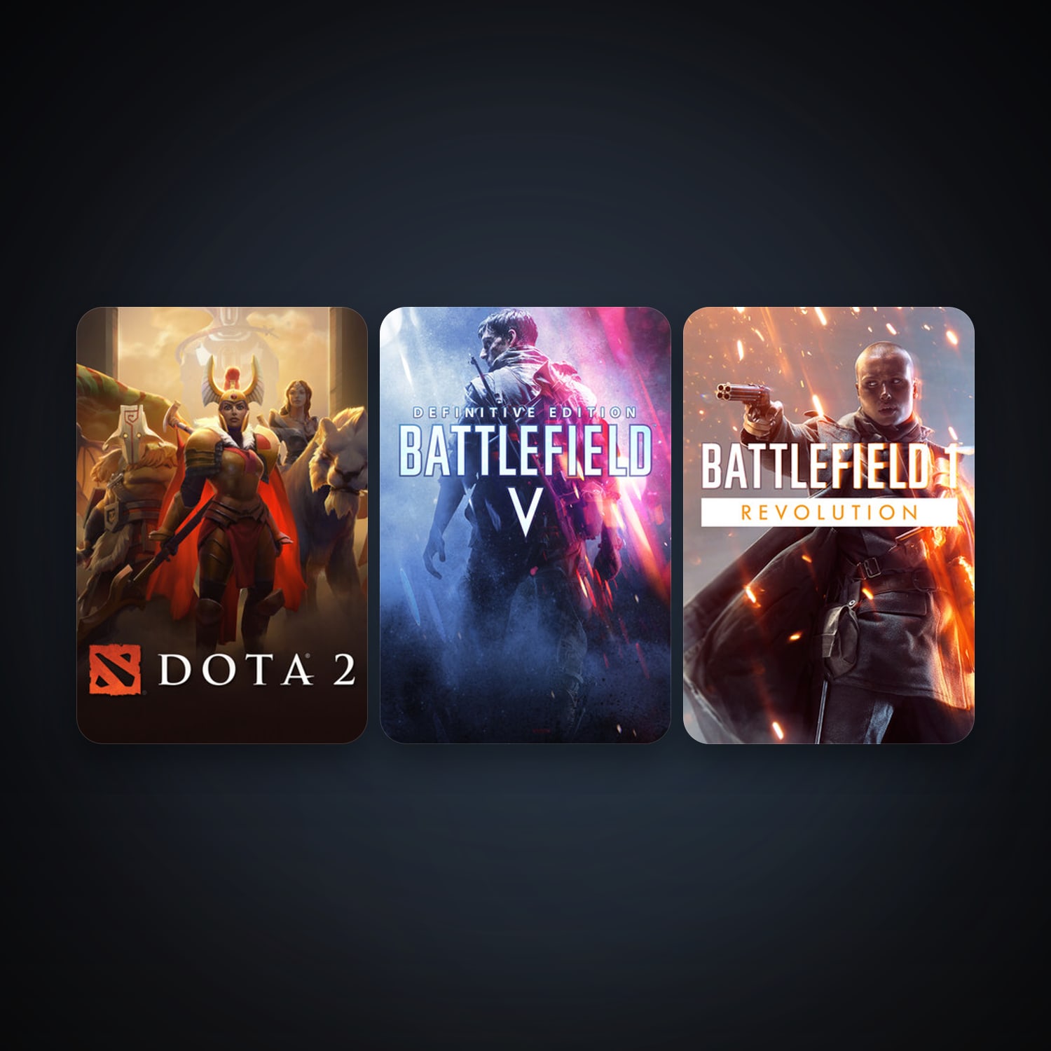Dota 2 + Battlefield V, 7 games, clean — HabibiAccounts