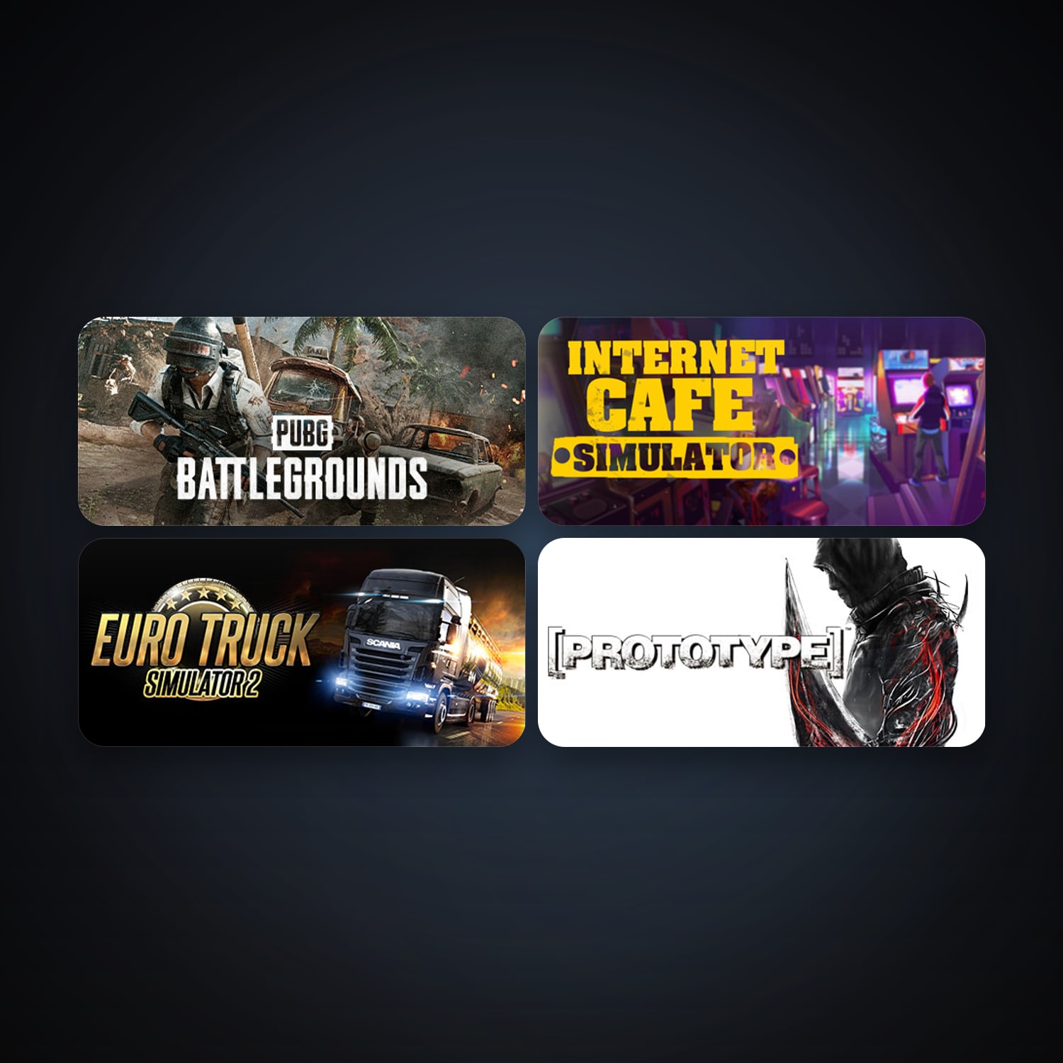 Prototype + Euro Truck Simulator 2, 8 games, clean — HabibiAccounts