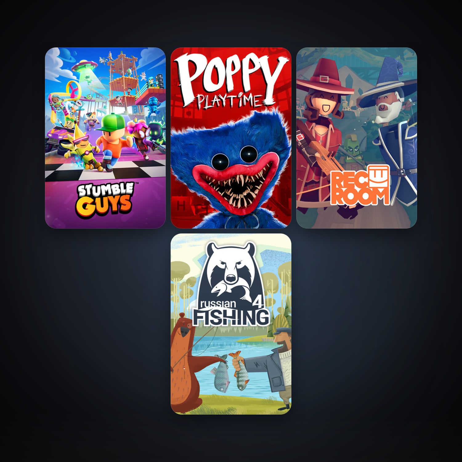 Rec Room + Russian Fishing 4, 19 games, clean — HabibiAccounts