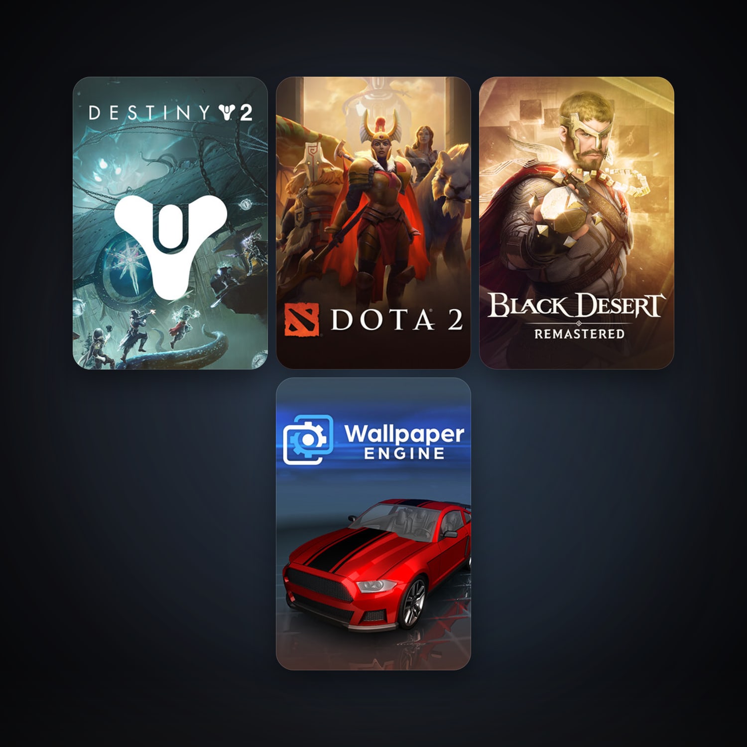 Dota 2 + Wallpaper Engine, 8 games, clean — HabibiAccounts