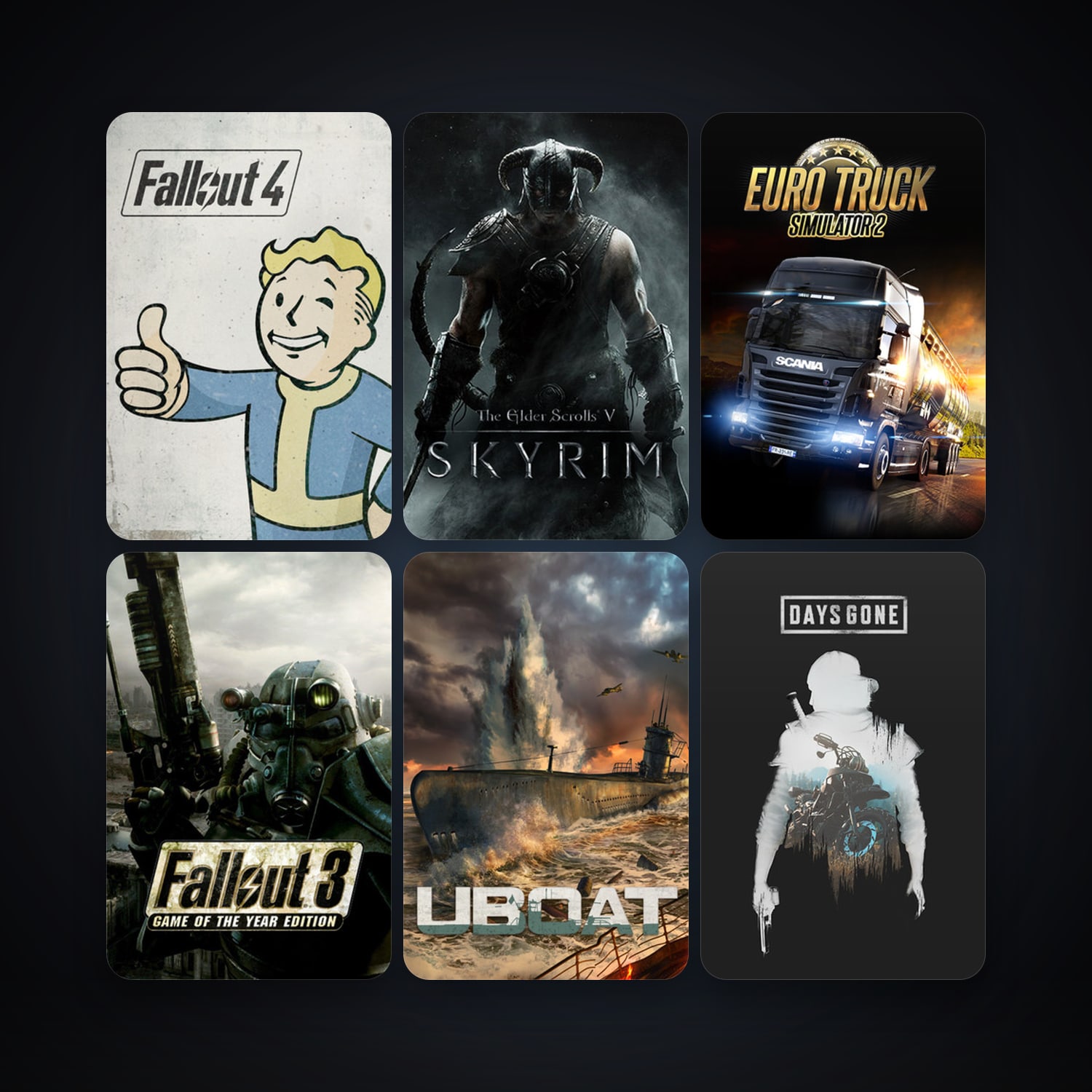Fallout 3: Game of the Year Edition + The Elder Scrolls V: Skyrim, 76 games, clean — HabibiAccounts