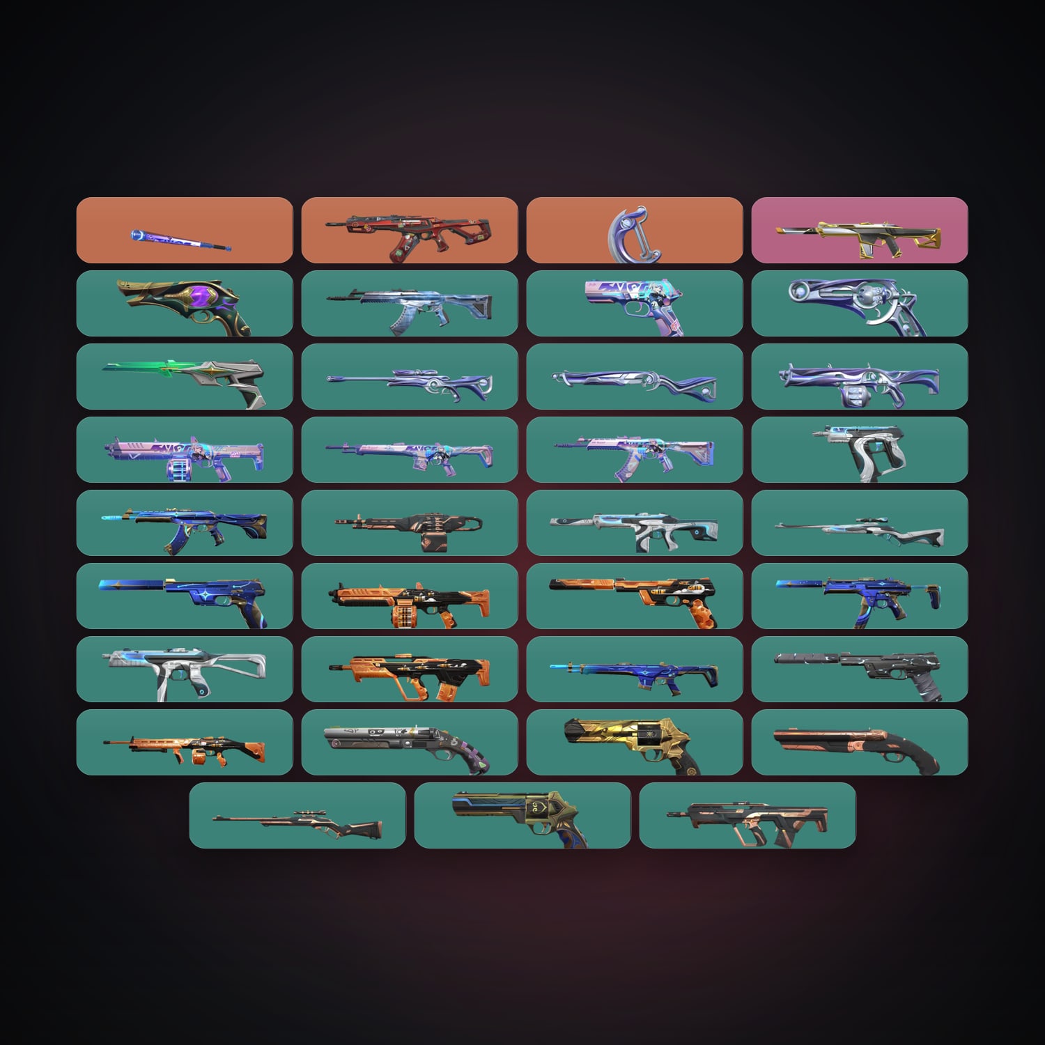 LA Gold 3 locker — 2 knives, 35 skins, lvl 165 — HabibiAccounts