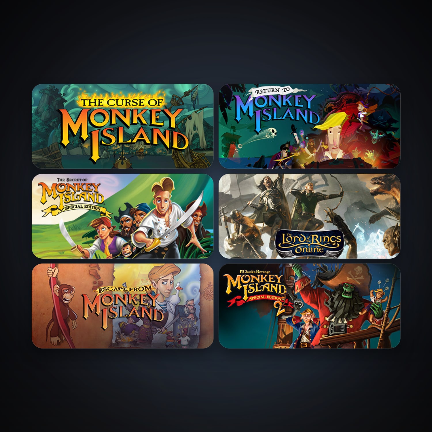 The Secret of Monkey Island: Special Edition + Monkey Island 2 Special Edition: LeChuck’s Revenge, 7 games, clean — HabibiAccounts