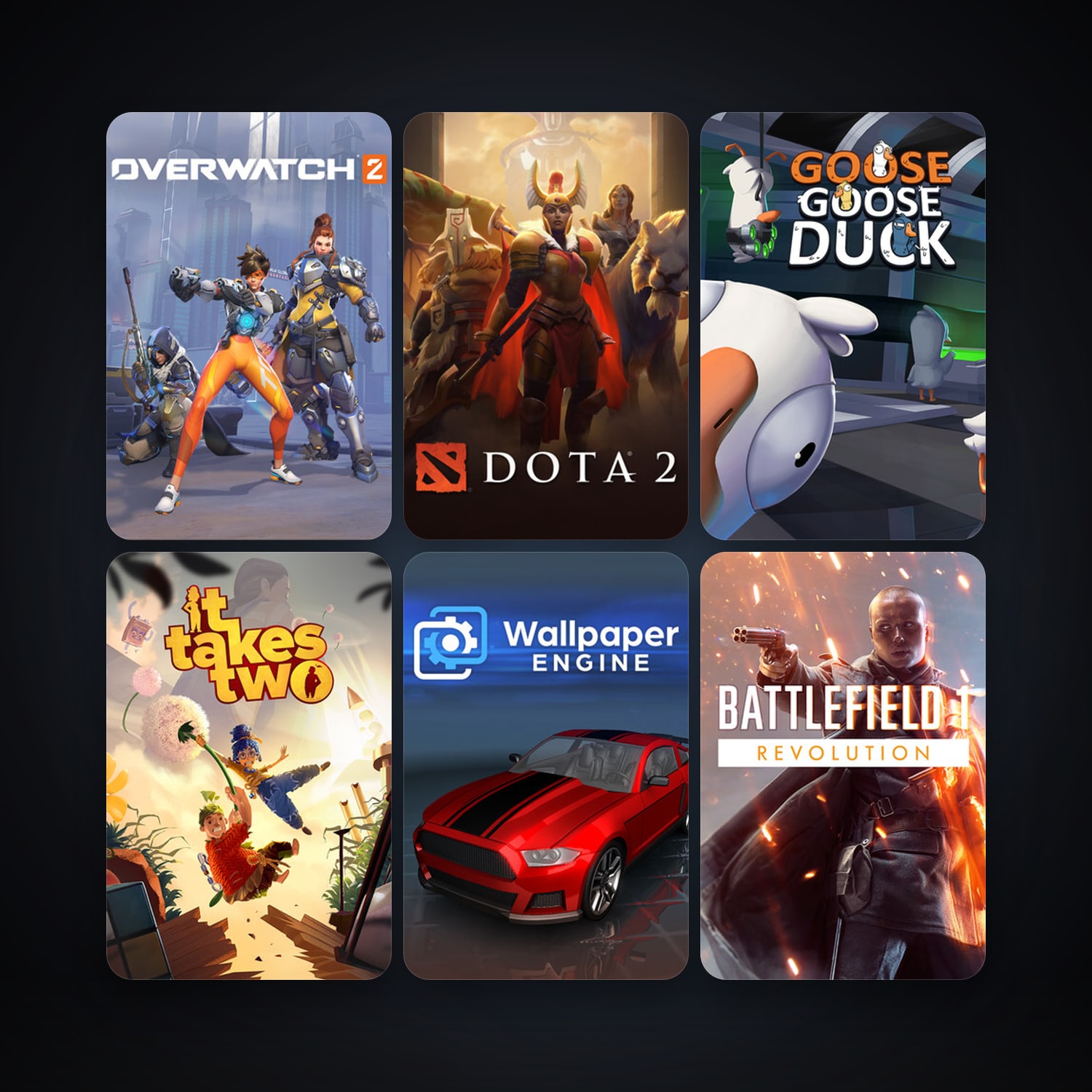 Dota 2 + Wallpaper Engine, 7 games, clean — HabibiAccounts