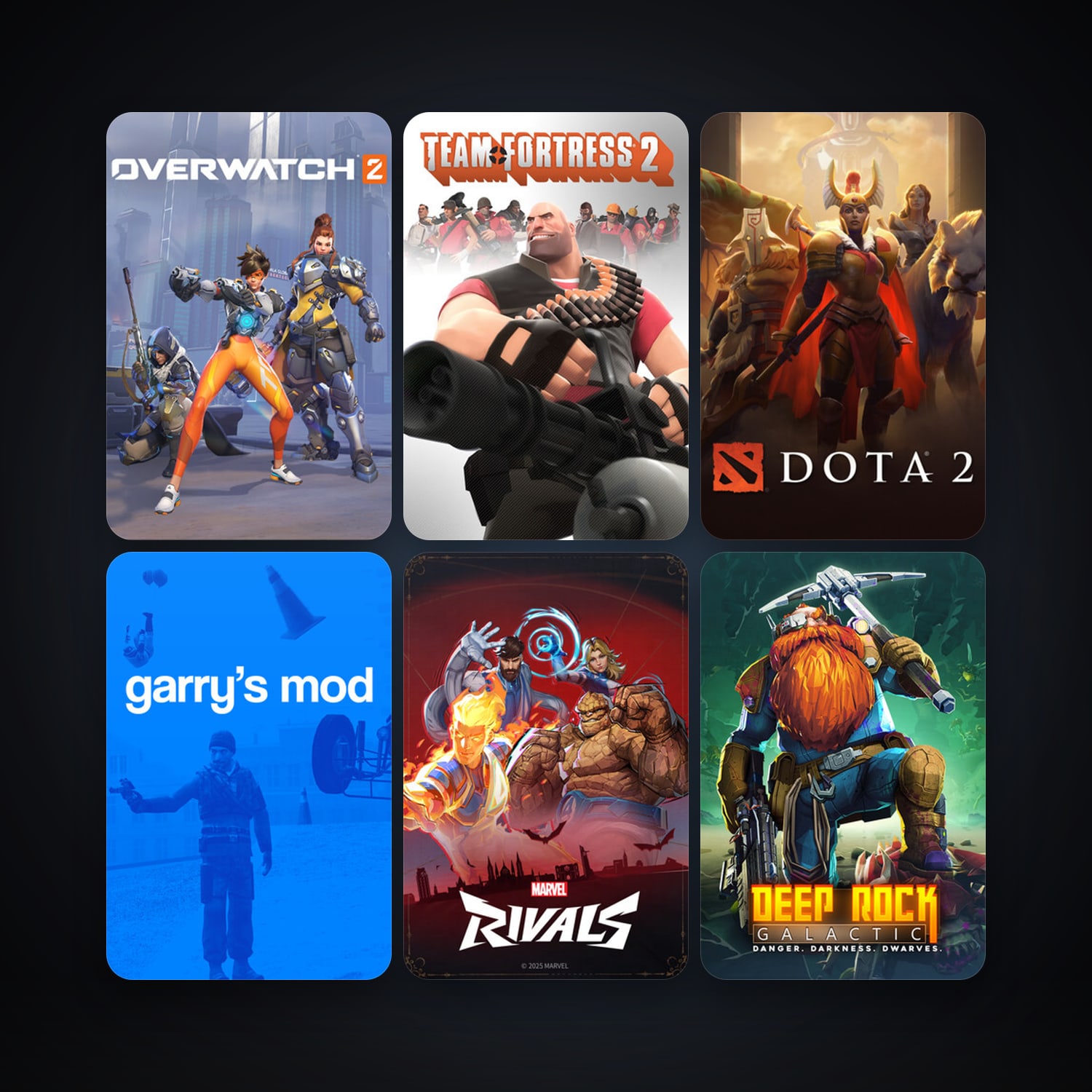 Team Fortress 2 + Dota 2, 33 games, Steam 10, clean — HabibiAccounts