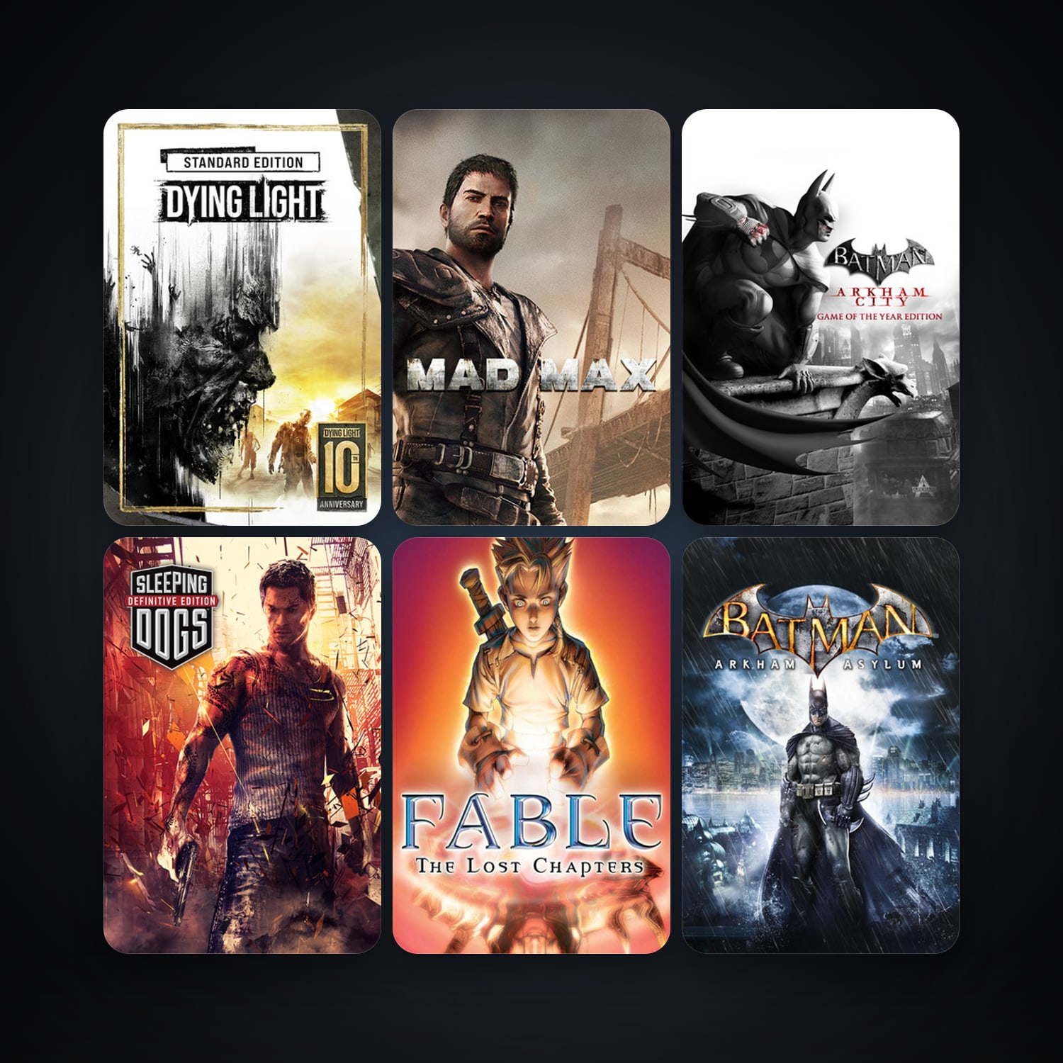 Batman: Arkham Asylum Game of the Year Edition + Batman: Arkham City - Game of the Year Edition, 22 games, clean — HabibiAccounts