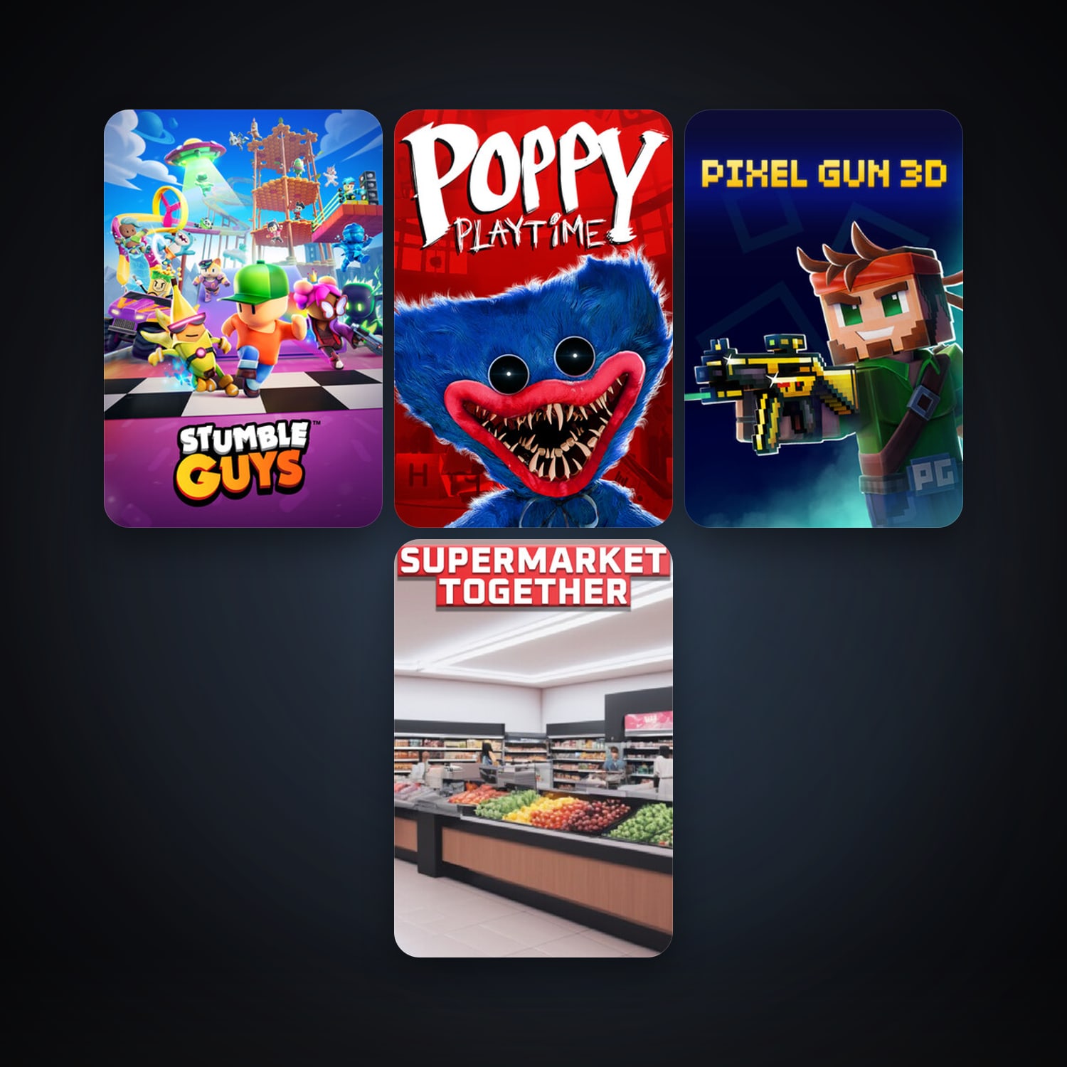 Stumble Guys + Poppy Playtime, 6 games, clean — HabibiAccounts