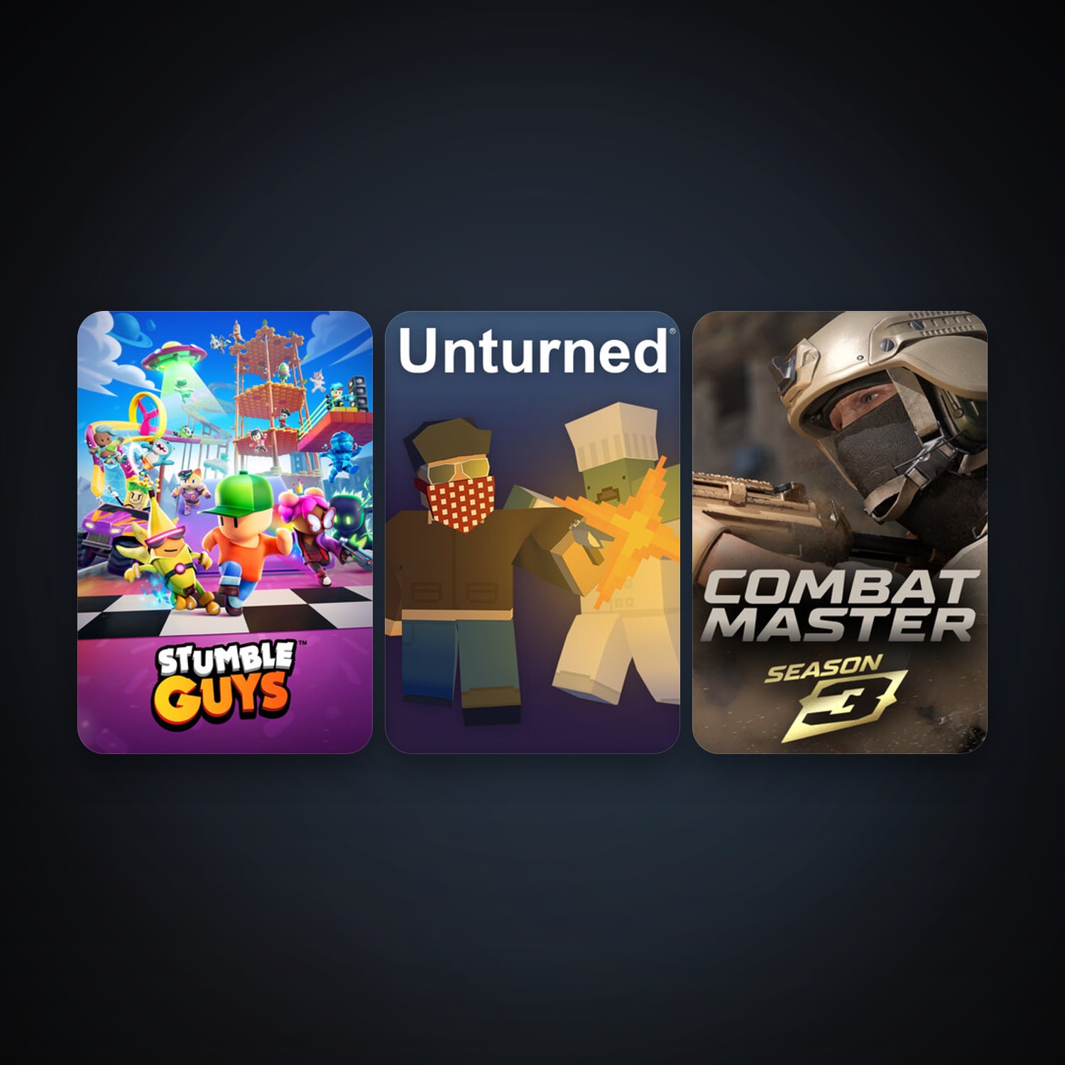 Unturned + Stumble Guys, 6 games, clean — HabibiAccounts