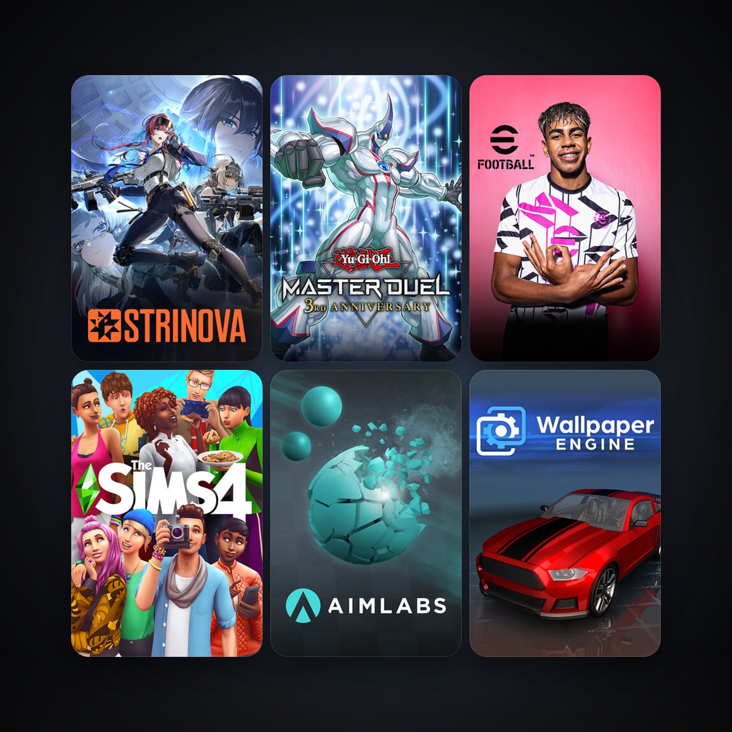 Wallpaper Engine + Aimlabs, 8 games, clean — HabibiAccounts